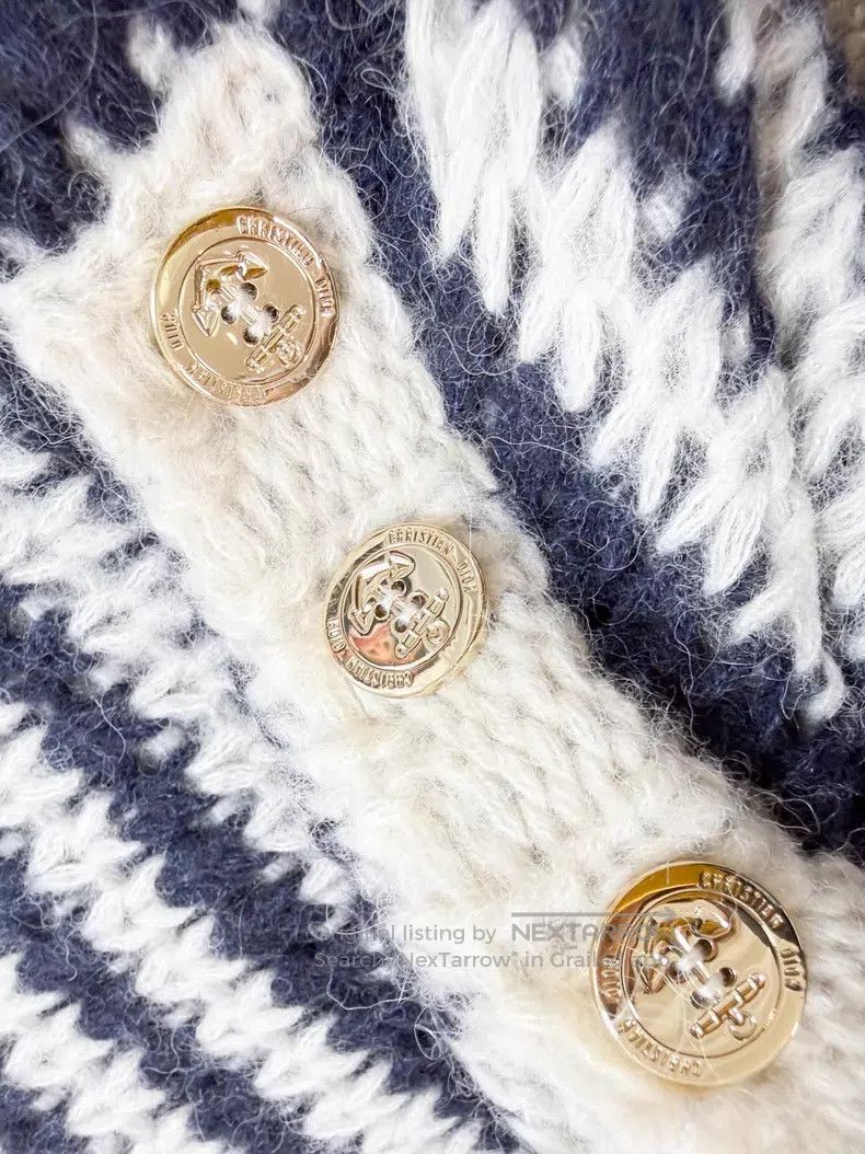 Dior Dior Black striped cashmere knitted gold anchor buckle lon Size XS / US 0-2 / IT 36-38 - 4 Thumbnail