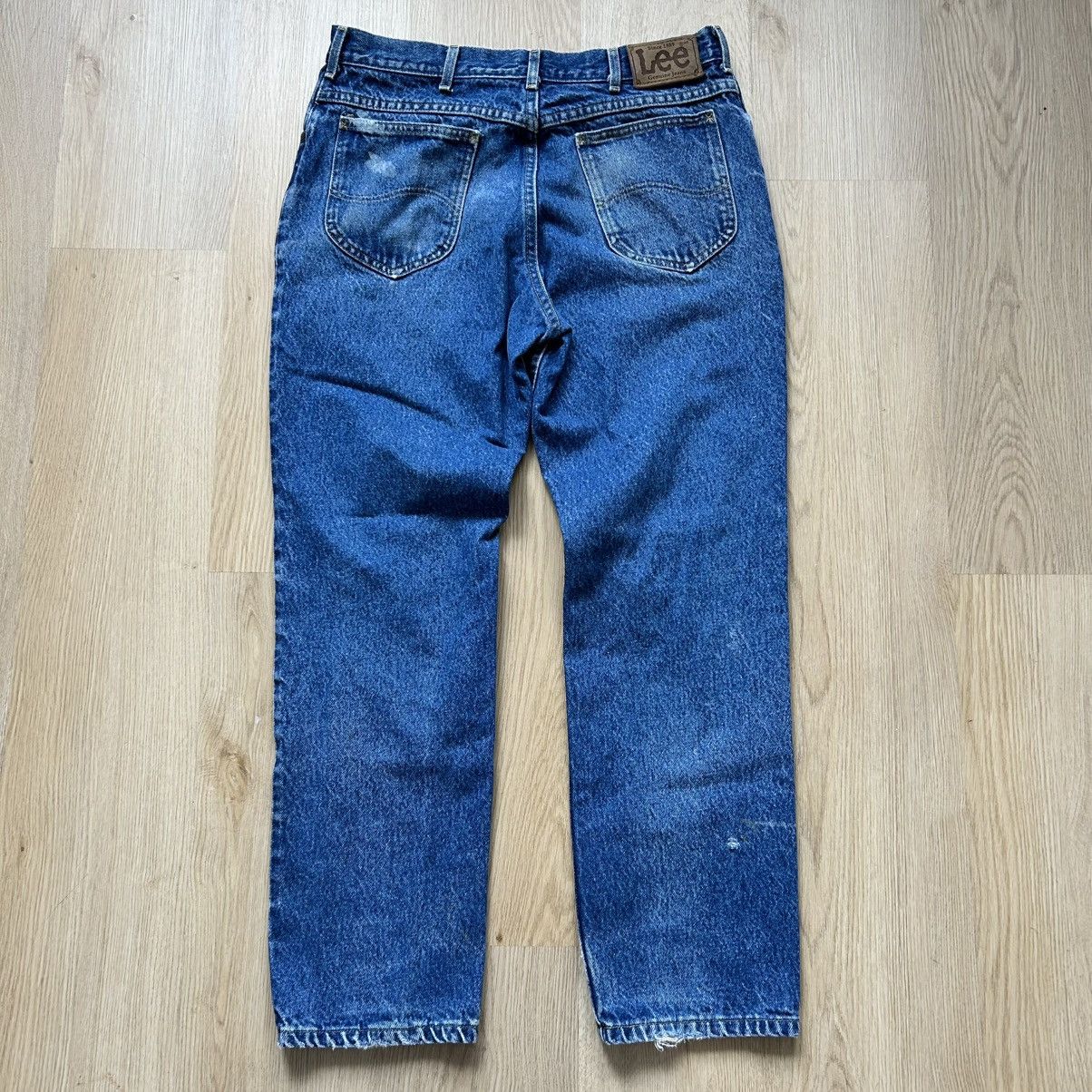 Lee Vintage 90s Lee Dark Wash Distressed Denim Jeans Size US 32 / EU 48 - 7 Thumbnail