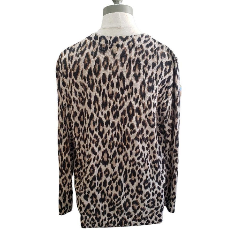 Chicos CT798 Chico's Animal Print Long Sleeve Button Cardigan L Size L / US 10 / IT 46 - 3 Thumbnail