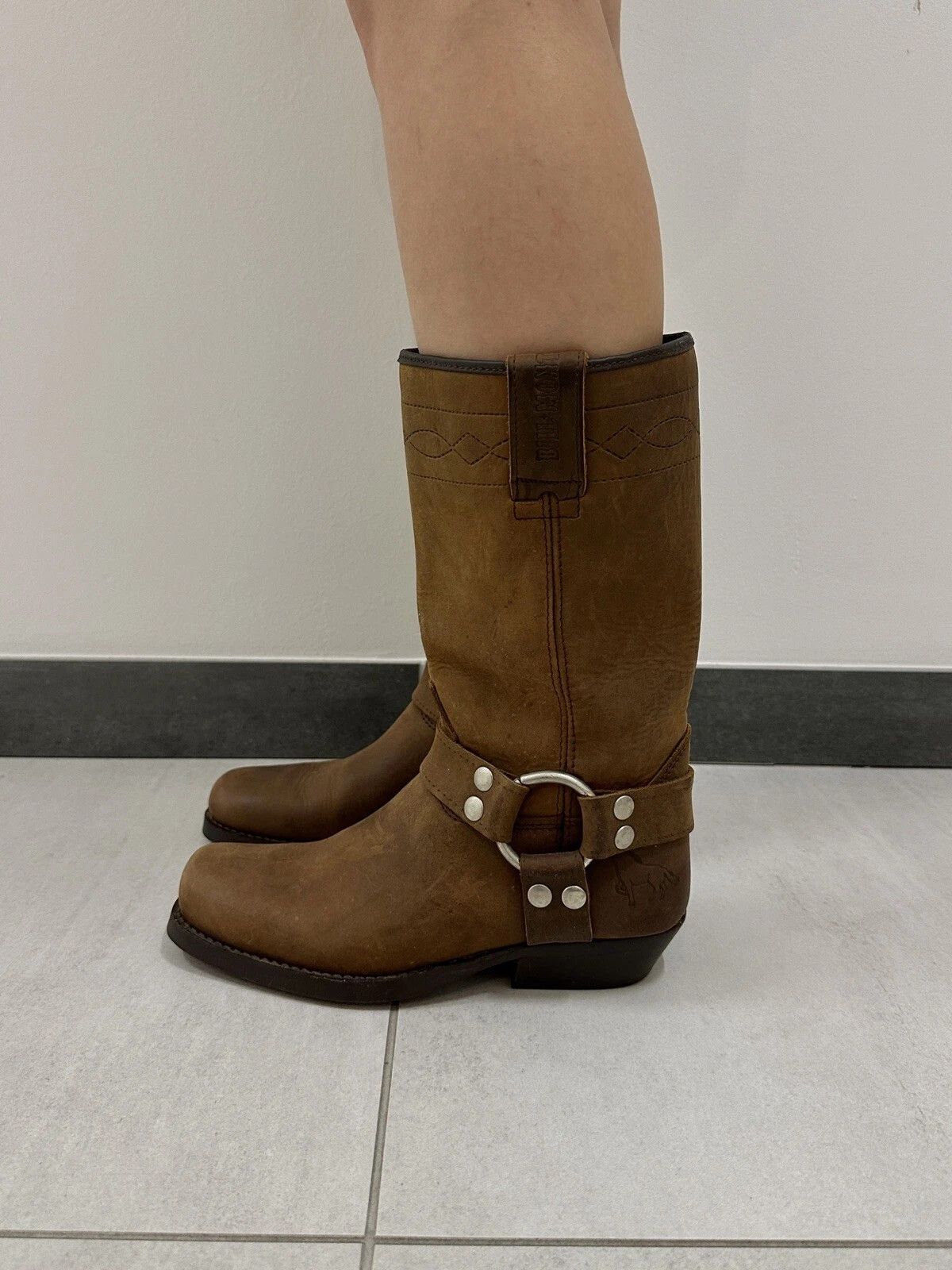 Vintage Bill Montana Womens Cowboy Western Boots Shoes Brown Learher Size US 6 / IT 36 - 6 Thumbnail