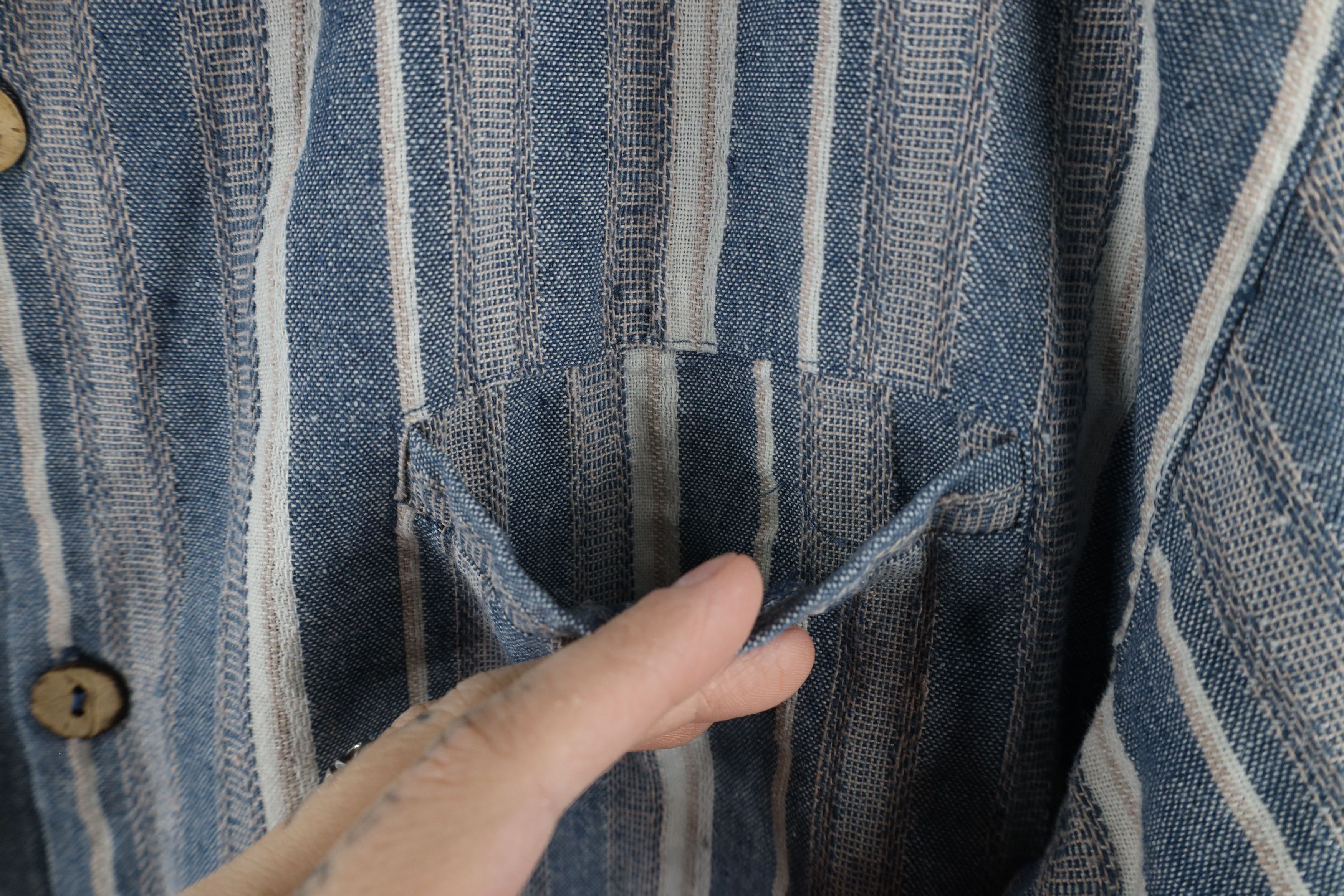 Vintage Vintage 90s Streetwear Linen Blend Camp Collar Button Shirt Size US L / EU 52-54 / 3 - 4 Thumbnail
