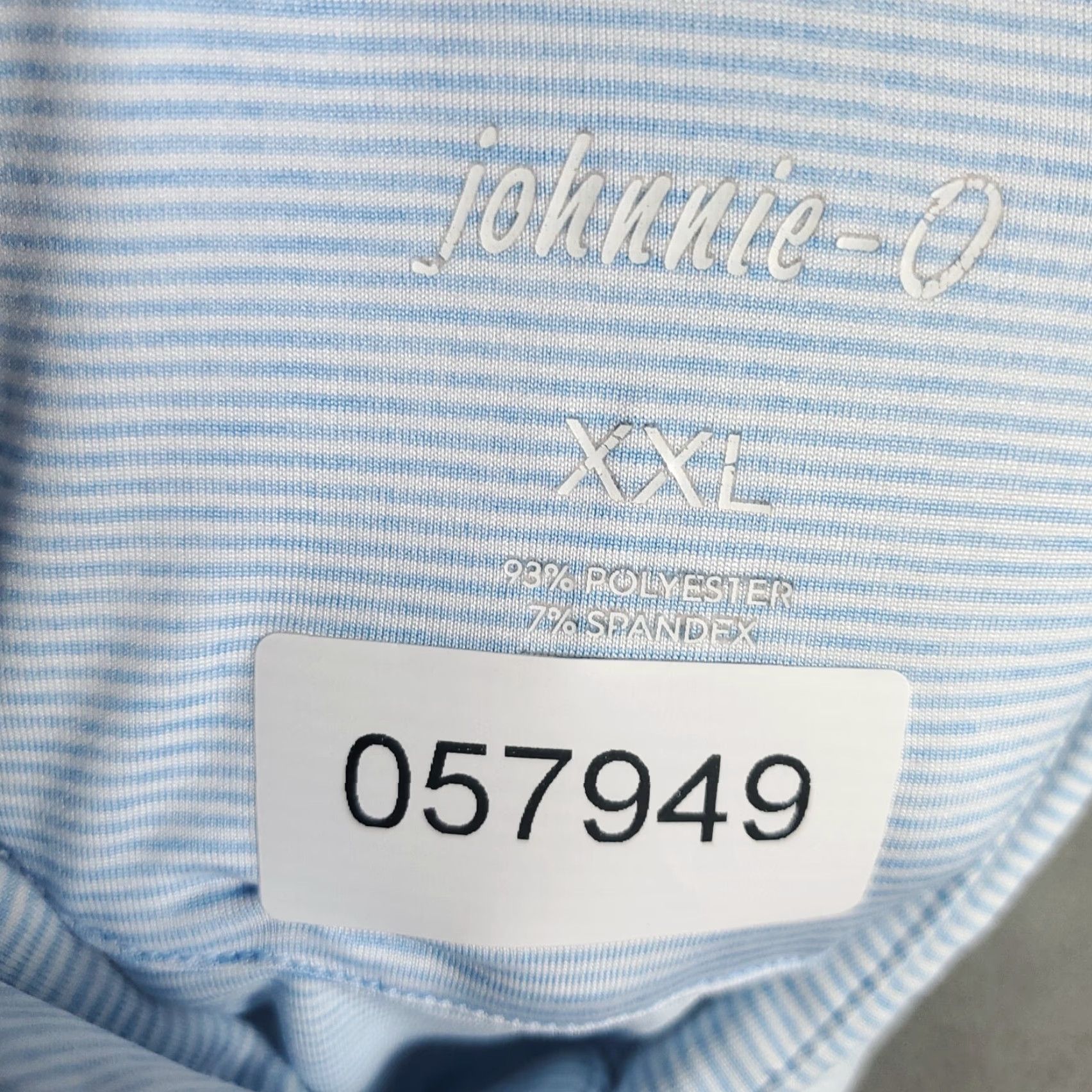 johnnie-O johnnie-O Polo Shirt Mens XL Blue Striped Polyester Golf Short Sleeve Shirt Size US XL / EU 56 / 4 - 7 Thumbnail