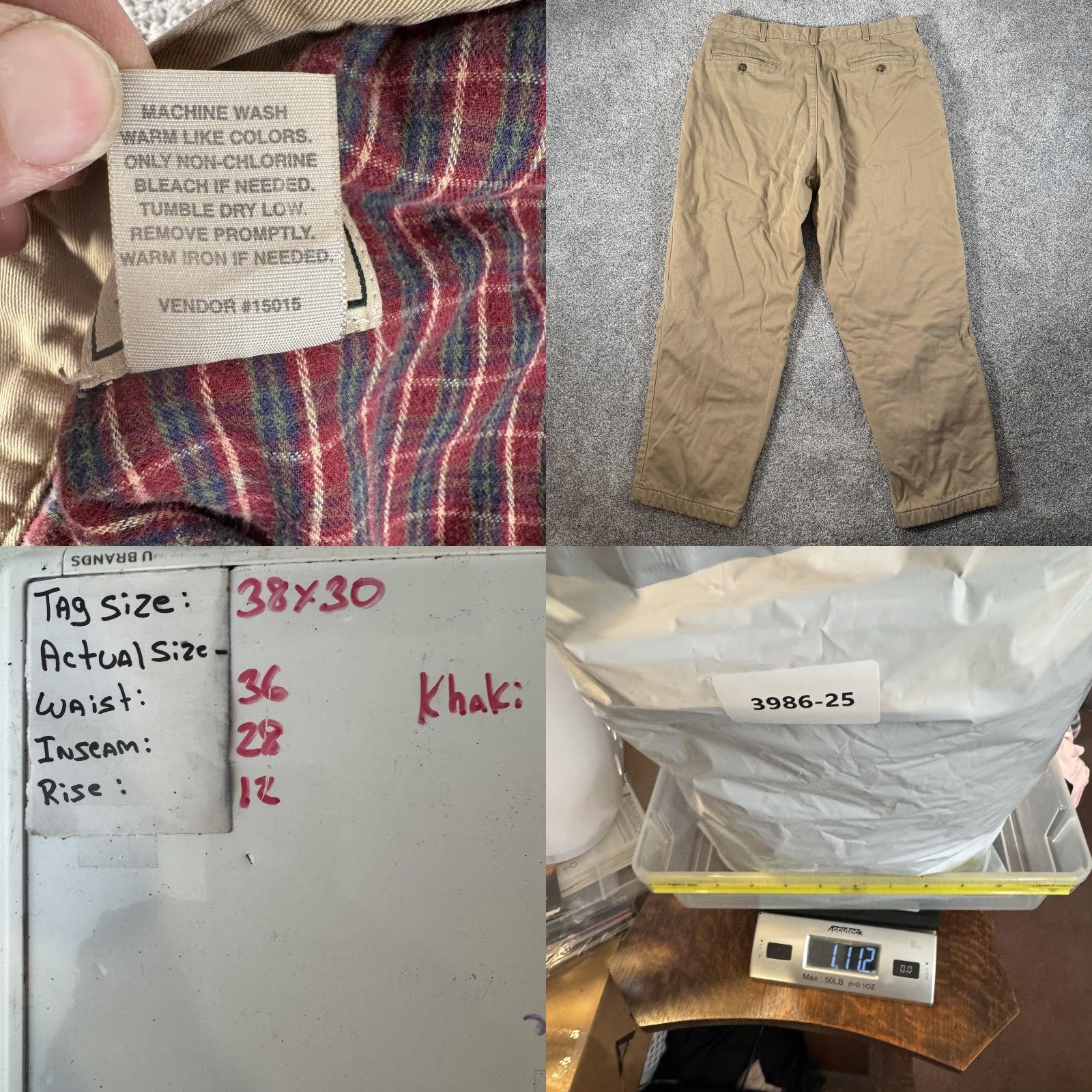 Vintage VINTAGE L.L.Bean Double L Natural Fit Pants 36x28 Chino Khaki Beige Cotton Lined Flannel Pockets Mens Regular Straight Size US 36 / EU 52 - 9 Thumbnail