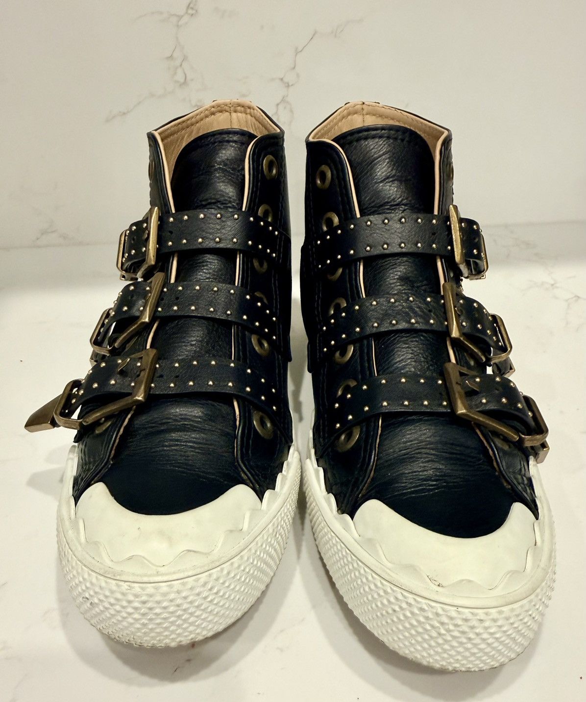 Chloe Chloe Leather Studded Sneakers Size US 8 / IT 38 - 2 Thumbnail