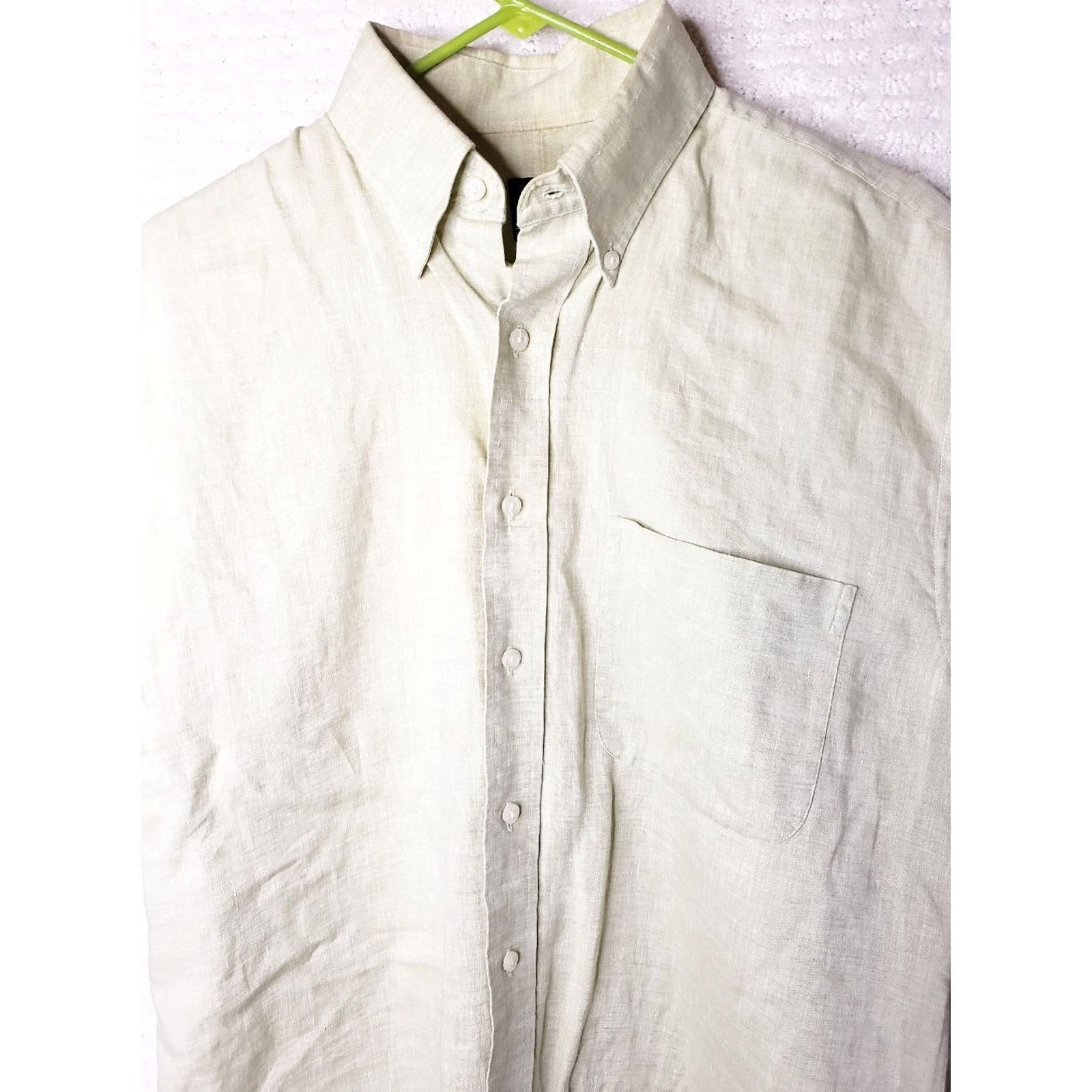 Jos. A. Bank JOS A BANK Linen Button-Down Short Sleeve Shirt M Mens Mint Green XS? Size US M / EU 48-50 / 2 - 3 Thumbnail