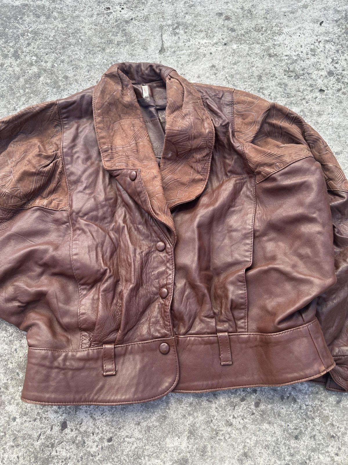 Vintage Y2K Vintage Leather Jacket Streetwear Rare Style USA VTg L Size US L / EU 52-54 / 3 - 3 Thumbnail