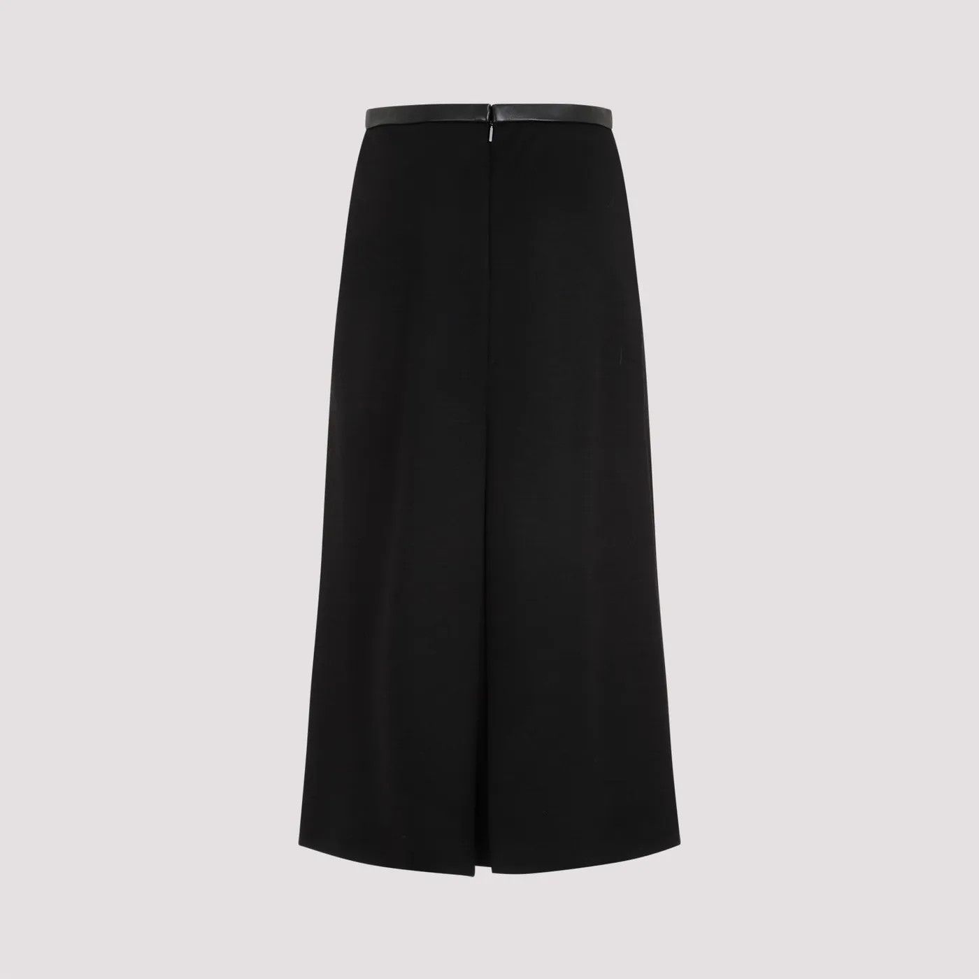 Saint Laurent Paris o1s1wg111024 Midi Skirt in Wool Jersey in Black Size 28" / US 6 / IT 42 - 2 Thumbnail