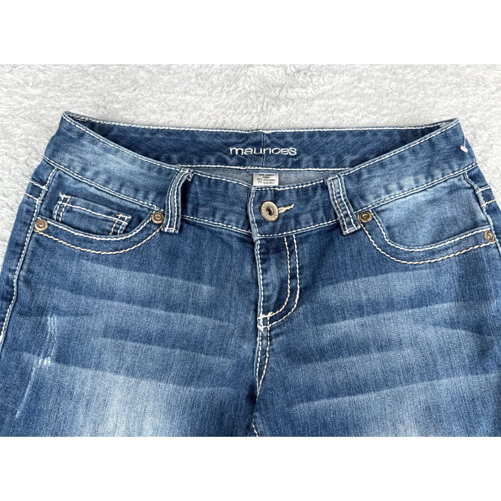 Vintage Maurices YMI Jeans Capri Blue Denim Cotton Blend Low Rise 29 Inseam 23 Womens Regular 6 29x23 Vintage No Size 27" / US 4 / IT 40 - 4 Thumbnail