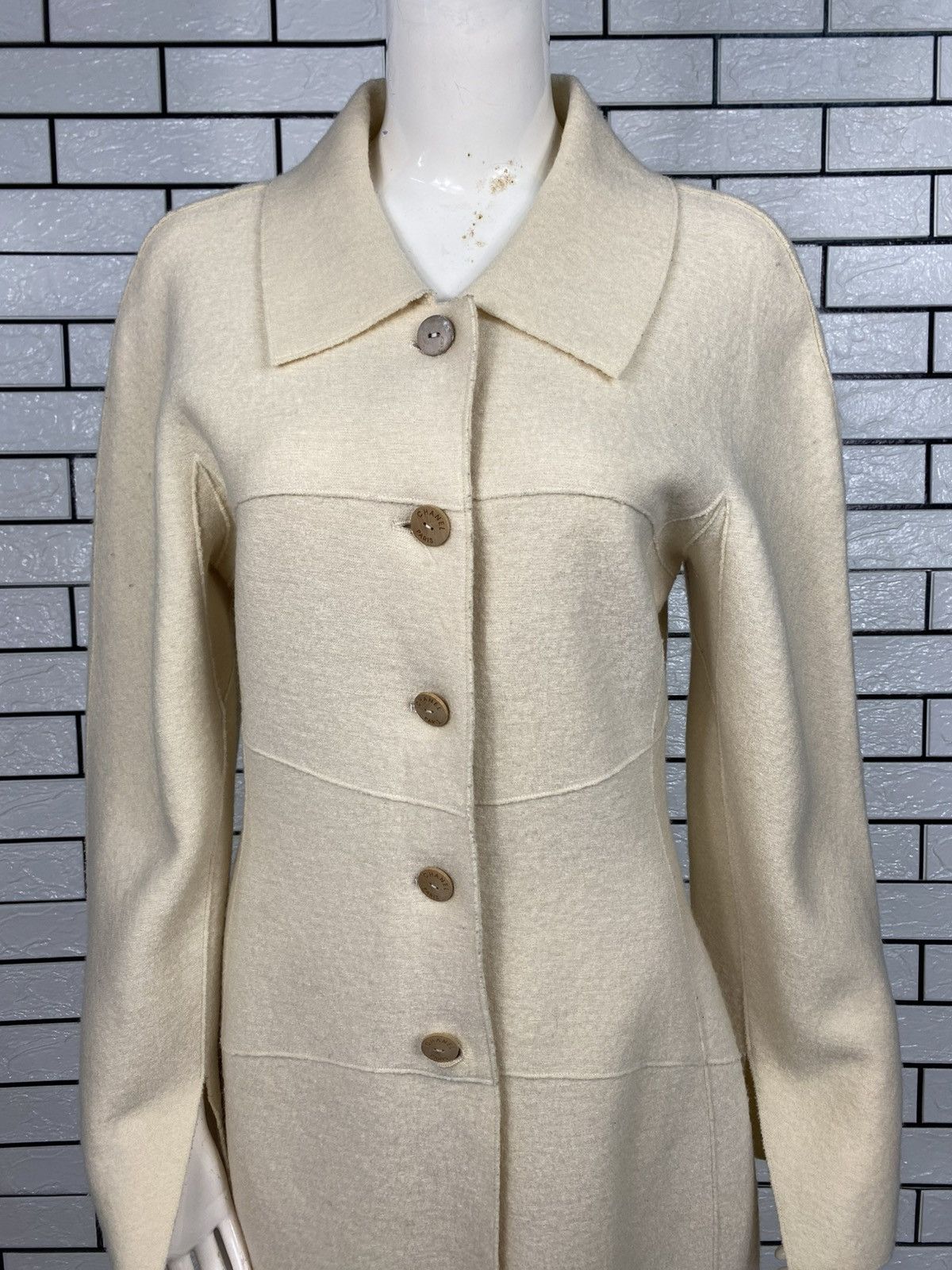 Chanel 🔥VINTAGE LONG JACKET DRESS BUTTON CHANEL WOOL Size XS / US 0-2 / IT 36-38 - 23 Thumbnail