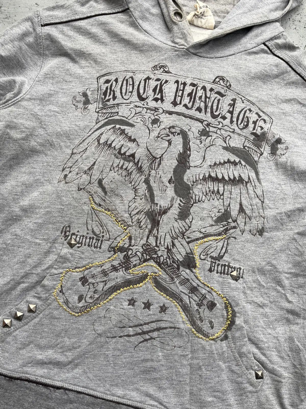 Japanese Brand Vintage Rock Eagle Graphic Hoodie Grey Distressed Aesthetic Size US S / EU 44-46 / 1 - 2 Thumbnail
