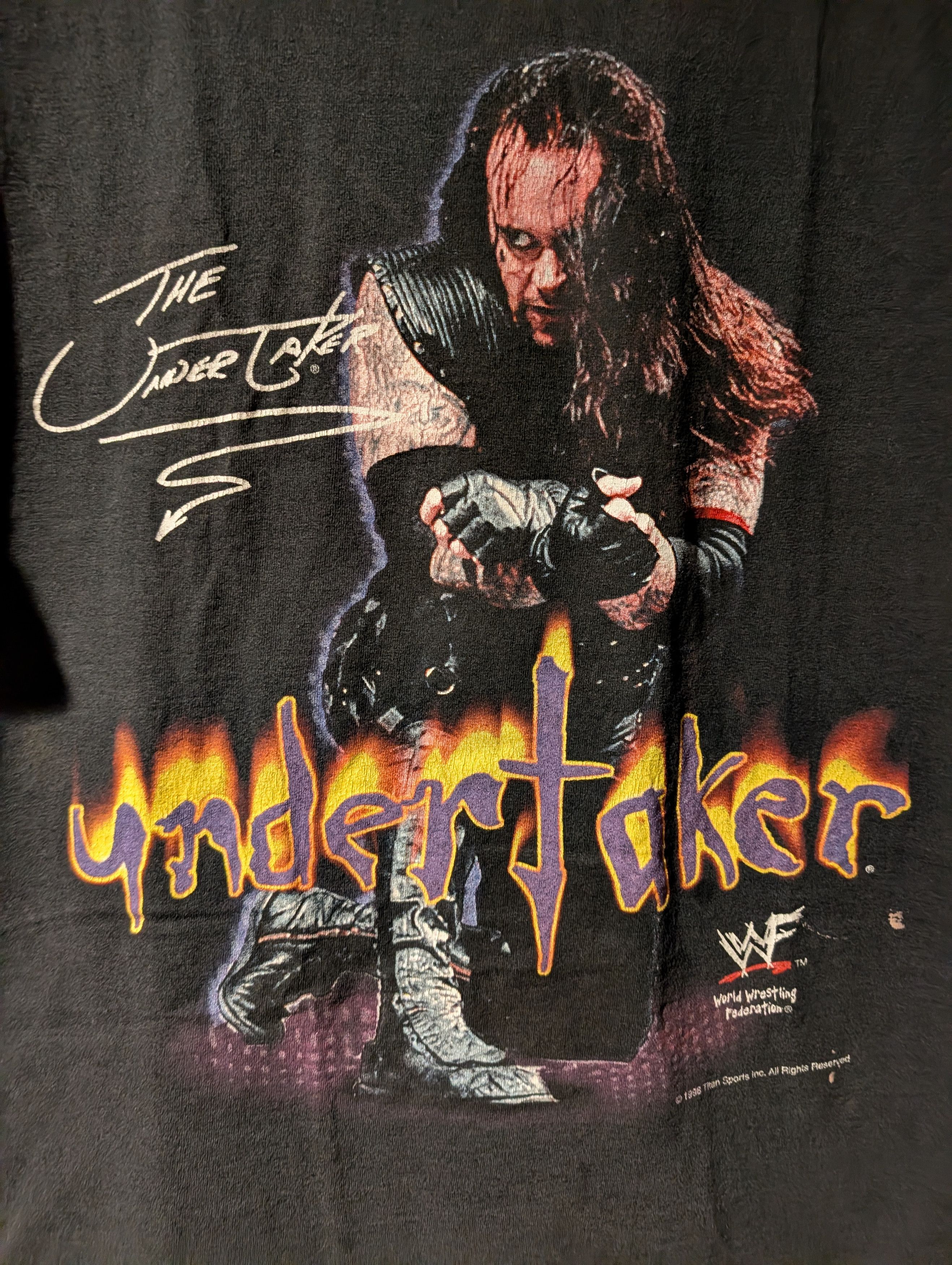 WWF Vtg WWE The Undertaker Wrestling Graphic T-Shirt 1998 Size US L / EU 52-54 / 3 - 2 Thumbnail