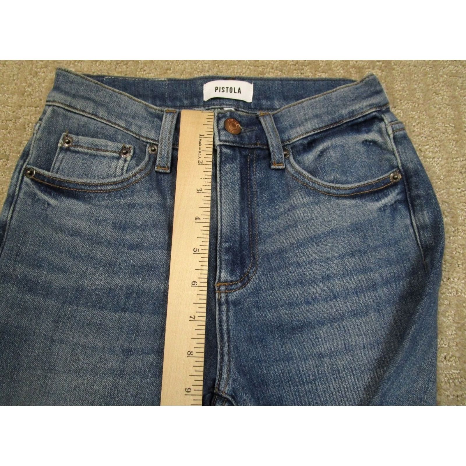 Pistola Pistola Jeans Women 24 Blue High Rise Cigarette Pants Light Wash Denim Stretch Jeans Size 42" / US 20 - 7 Thumbnail