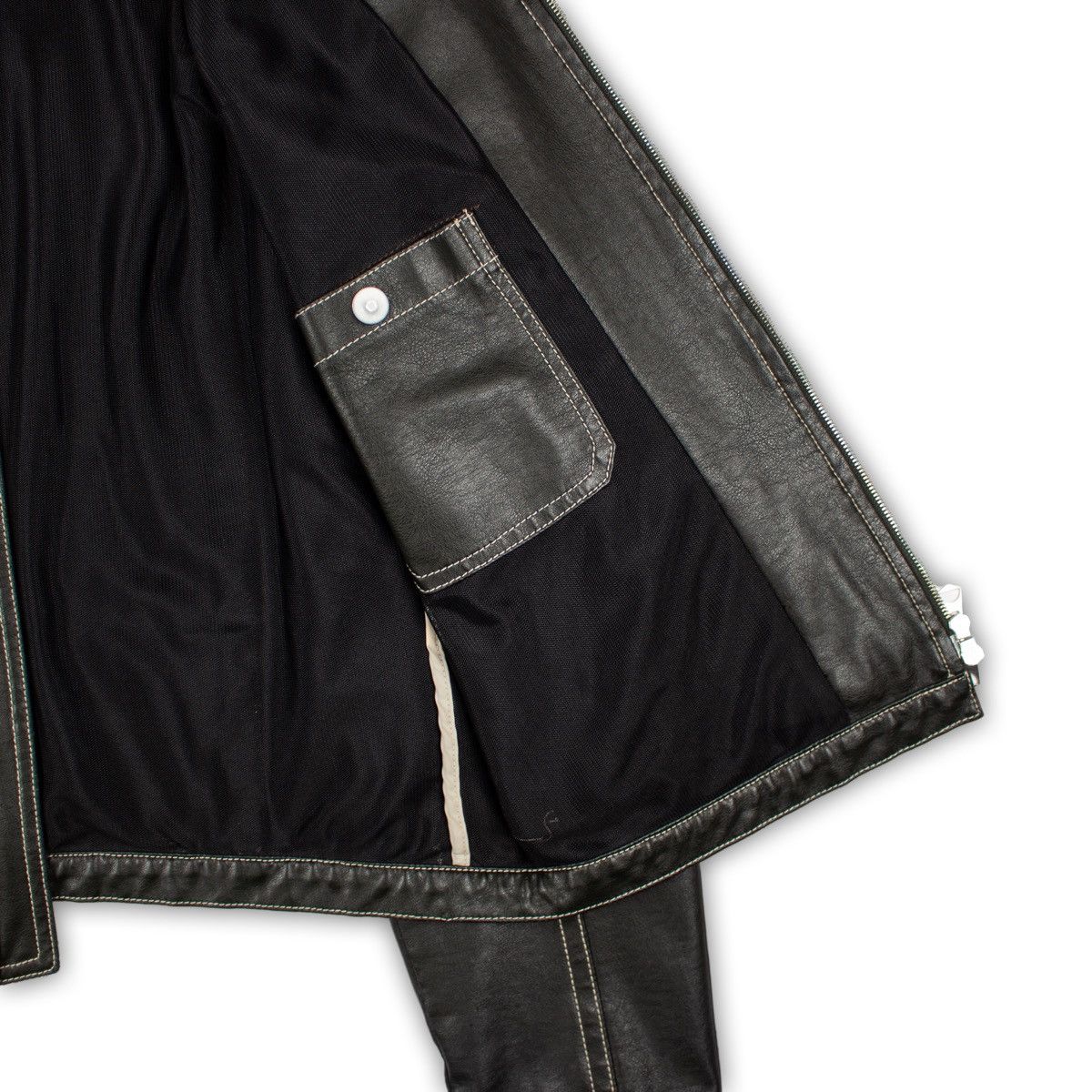 Armani Armani jeans Embossed Leather Biker Jacket Size US L / EU 52-54 / 3 - 9 Thumbnail