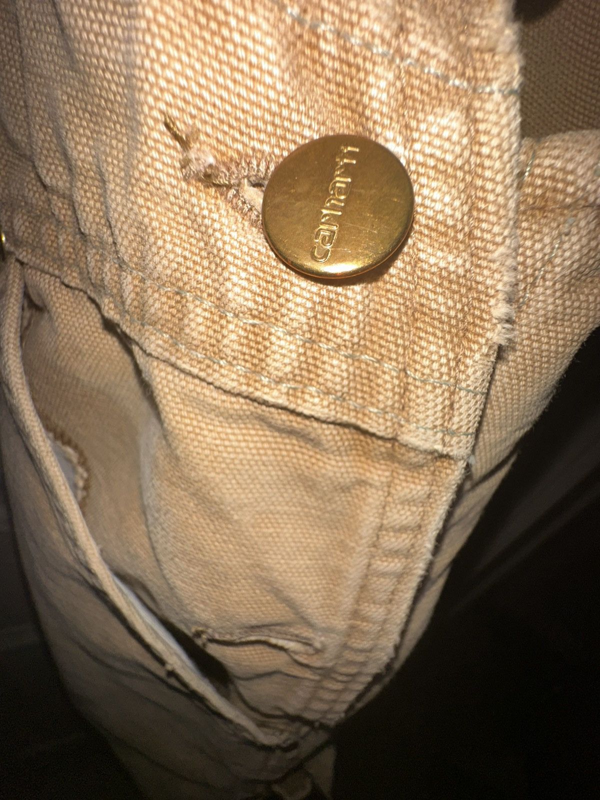 Carhartt Authentic vintage Carhartt duck canvas bib overalls in tan. Size US 44 / EU 60 - 10 Thumbnail