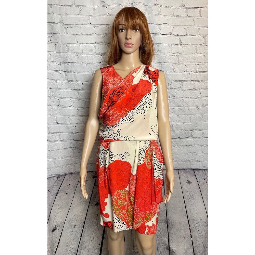 Other JULIE DILLON Silk Draped Crêpe de Chine Sheath Dress Size 10 Size L / US 10 / IT 46 - 2 Thumbnail