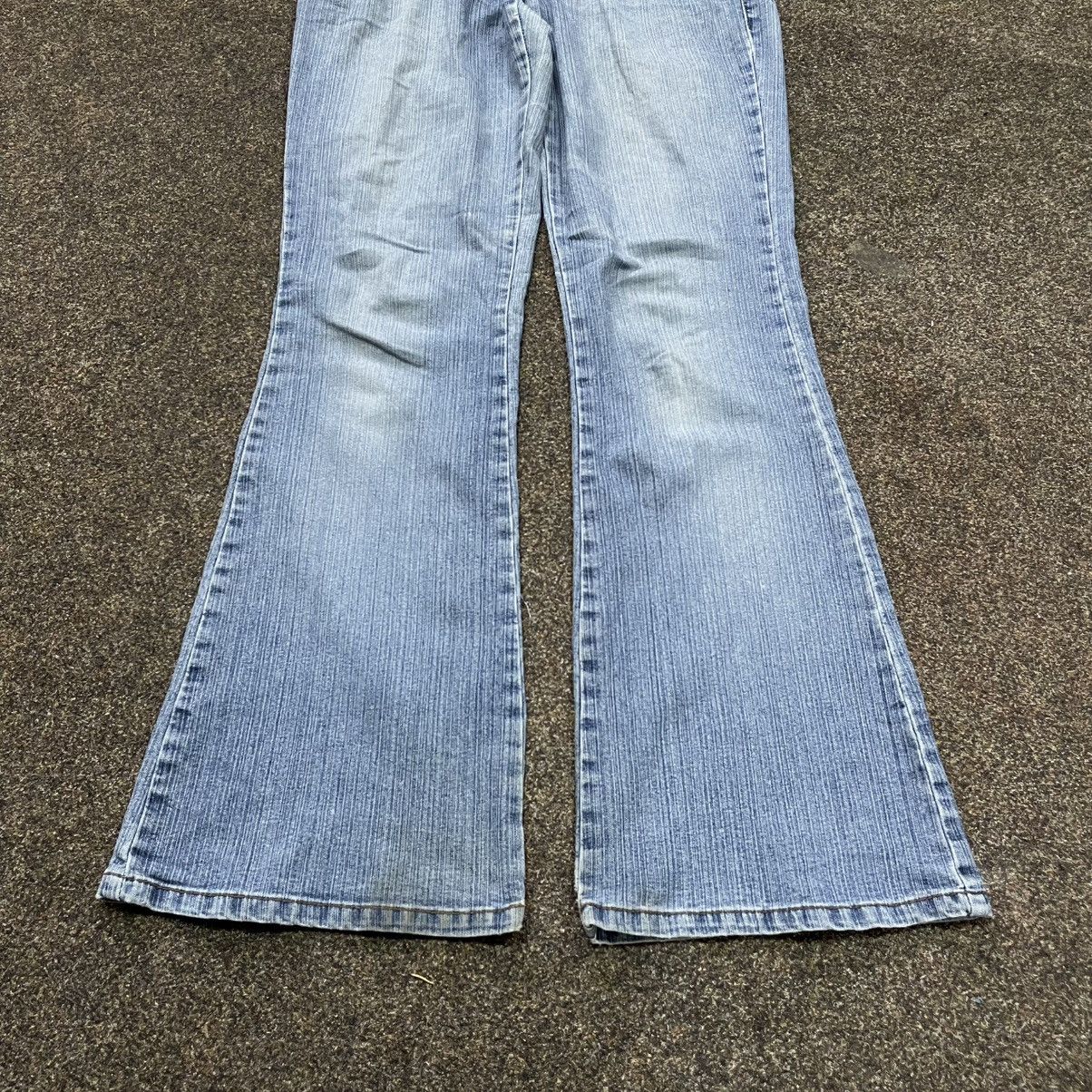 Vintage Vintage Y2K Flared Bootcut Jeans Light Wash Thrashed Indie Size 32" / US 10 / IT 46 - 5 Thumbnail