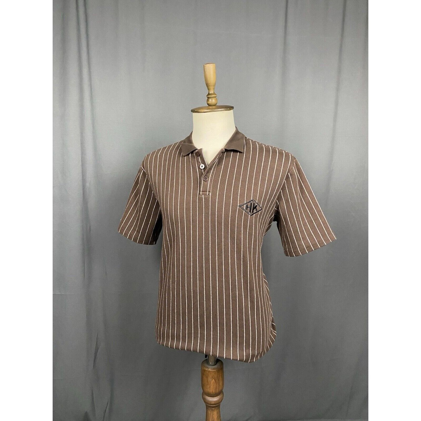 Han Kjobenhavn Han Kjobehavn Men's Brown Relaxed Fit Striped Polo T-Shirt S Size US S / EU 44-46 / 1 - 4 Thumbnail