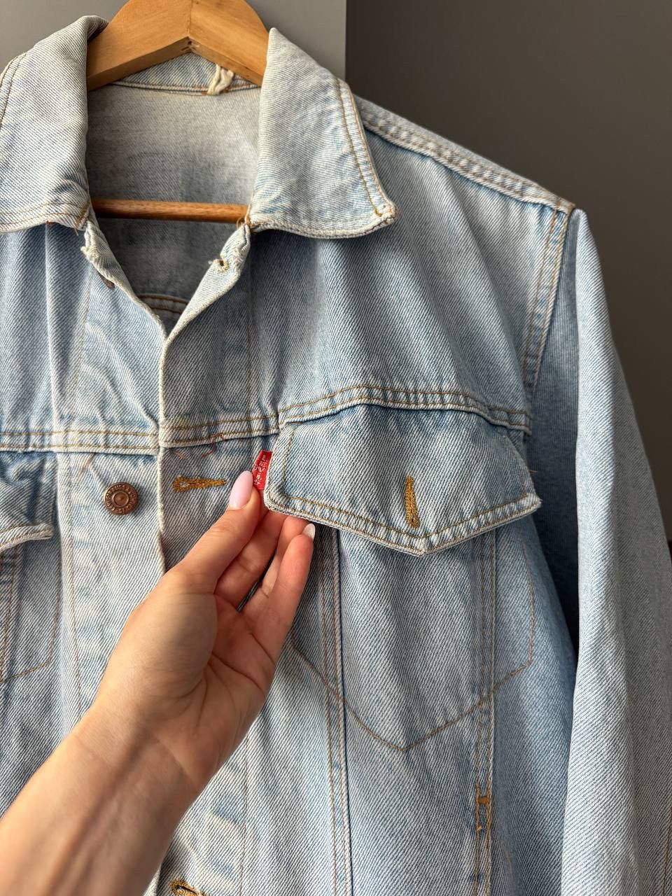 Levi's VINTAGE Levis Jacket Mens M Blue Big E Denim Trucker 70s 60s Size US M / EU 48-50 / 2 - 2 Thumbnail