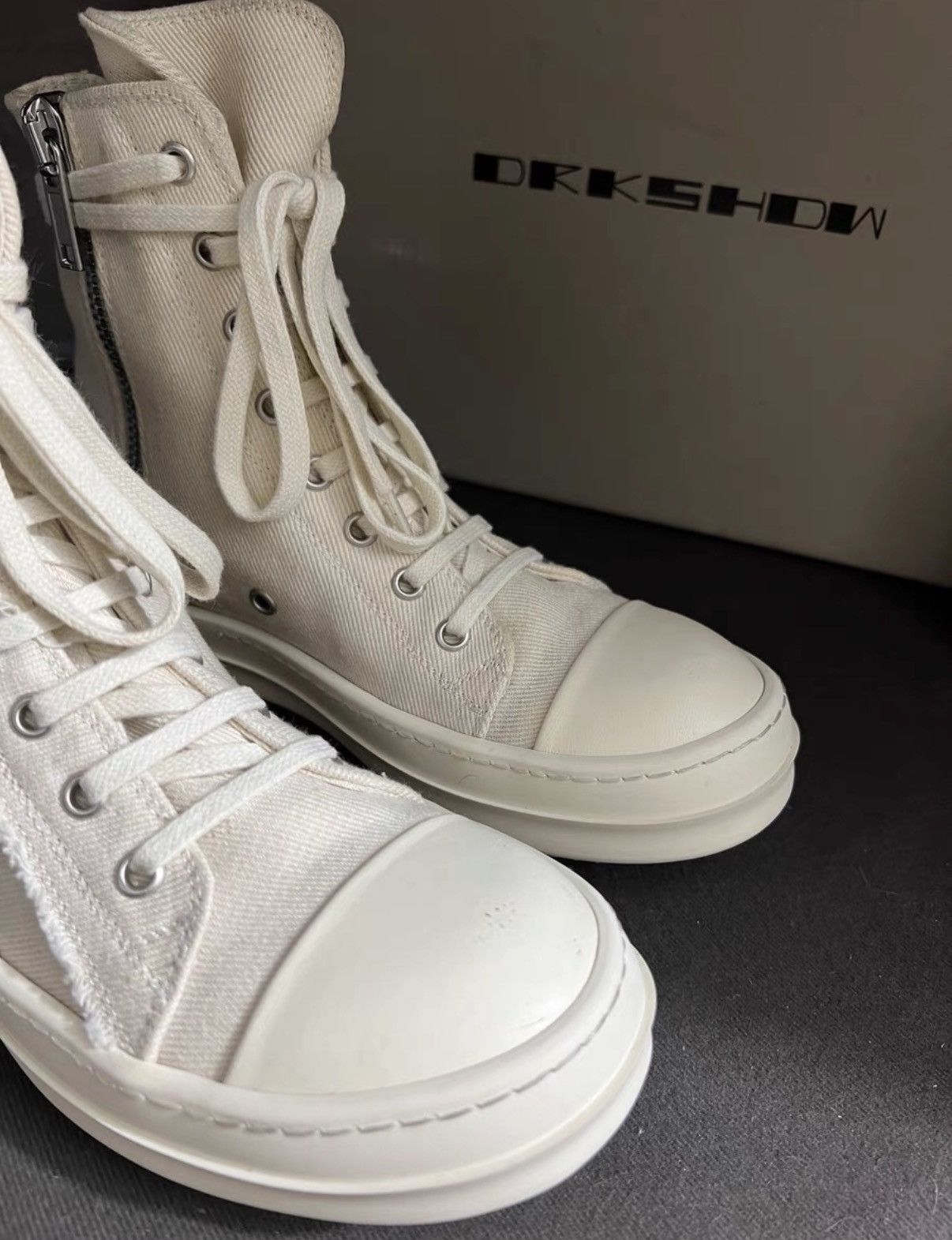 Rick Owens Rick Owens DRKSHDW Canvas Pentagram Panel Sneakers Size US 5 / IT 35 - 3 Thumbnail