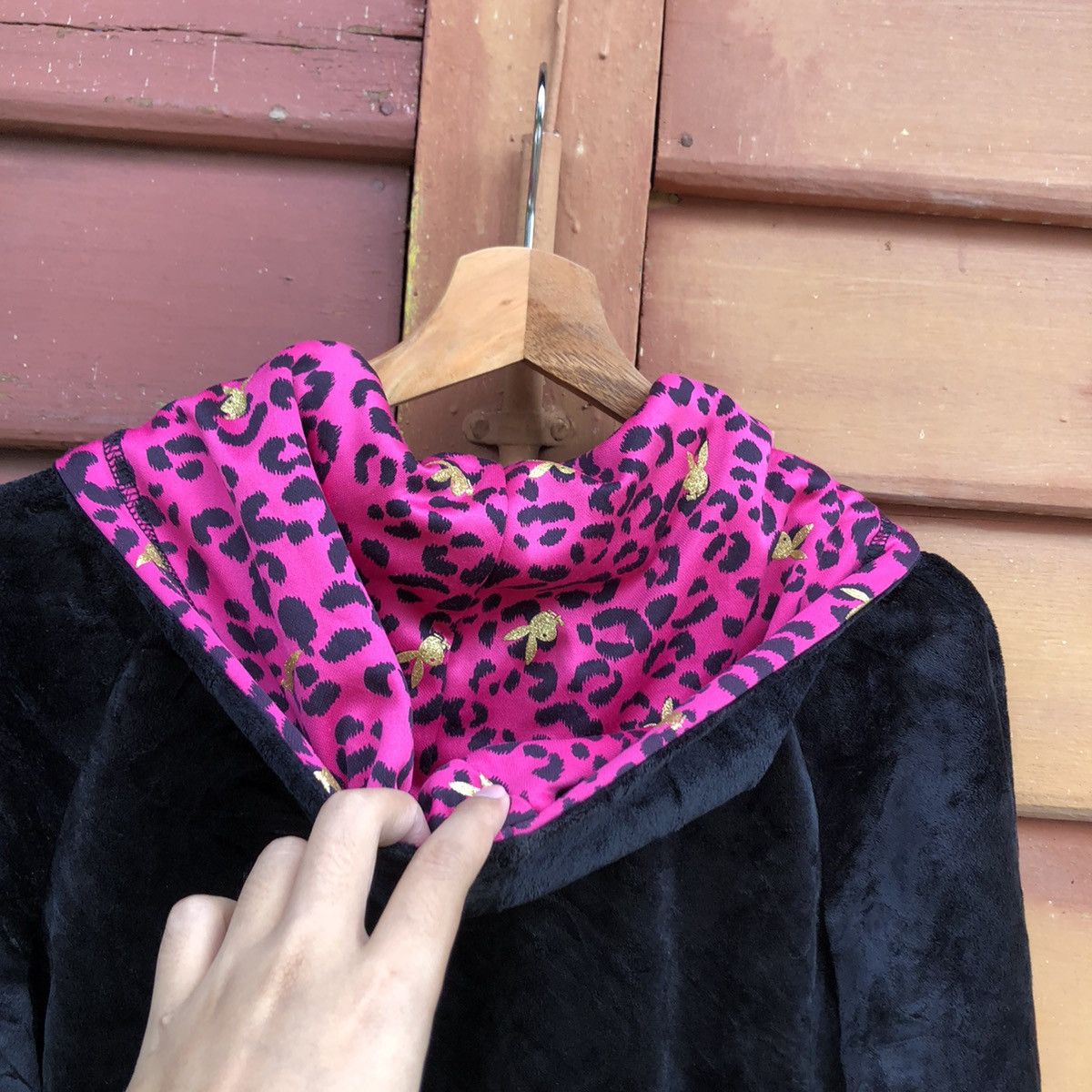 Playboy Very Rare! Vintage 90s Playboy logo velvet Sweater 🍒 Size L / US 10 / IT 46 - 11 Thumbnail