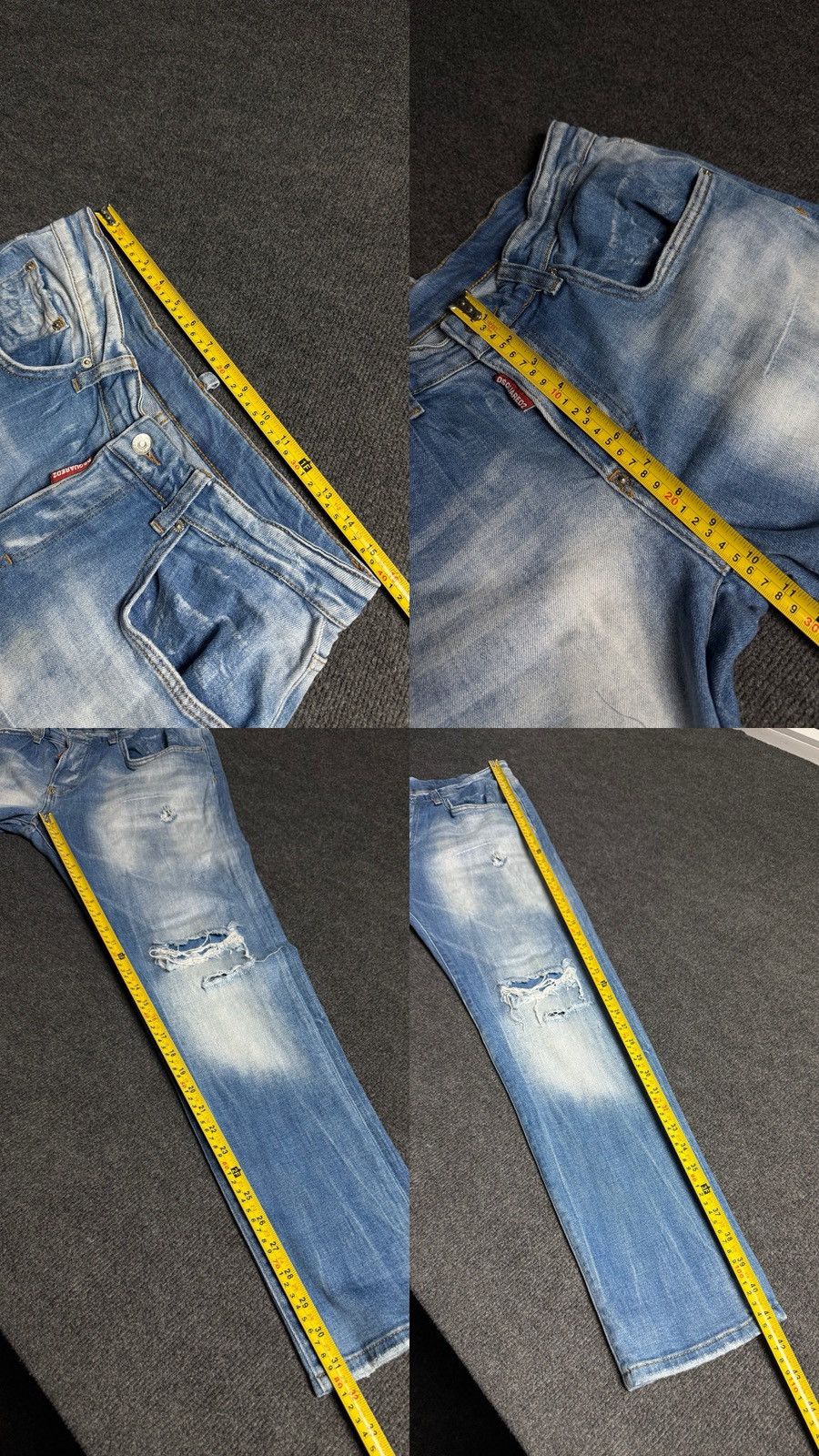 Dsquared2 Luxury 00s Dsquared2 Distressed Light Wash Straight Jeans Size US 32 / EU 48 - 20 Thumbnail