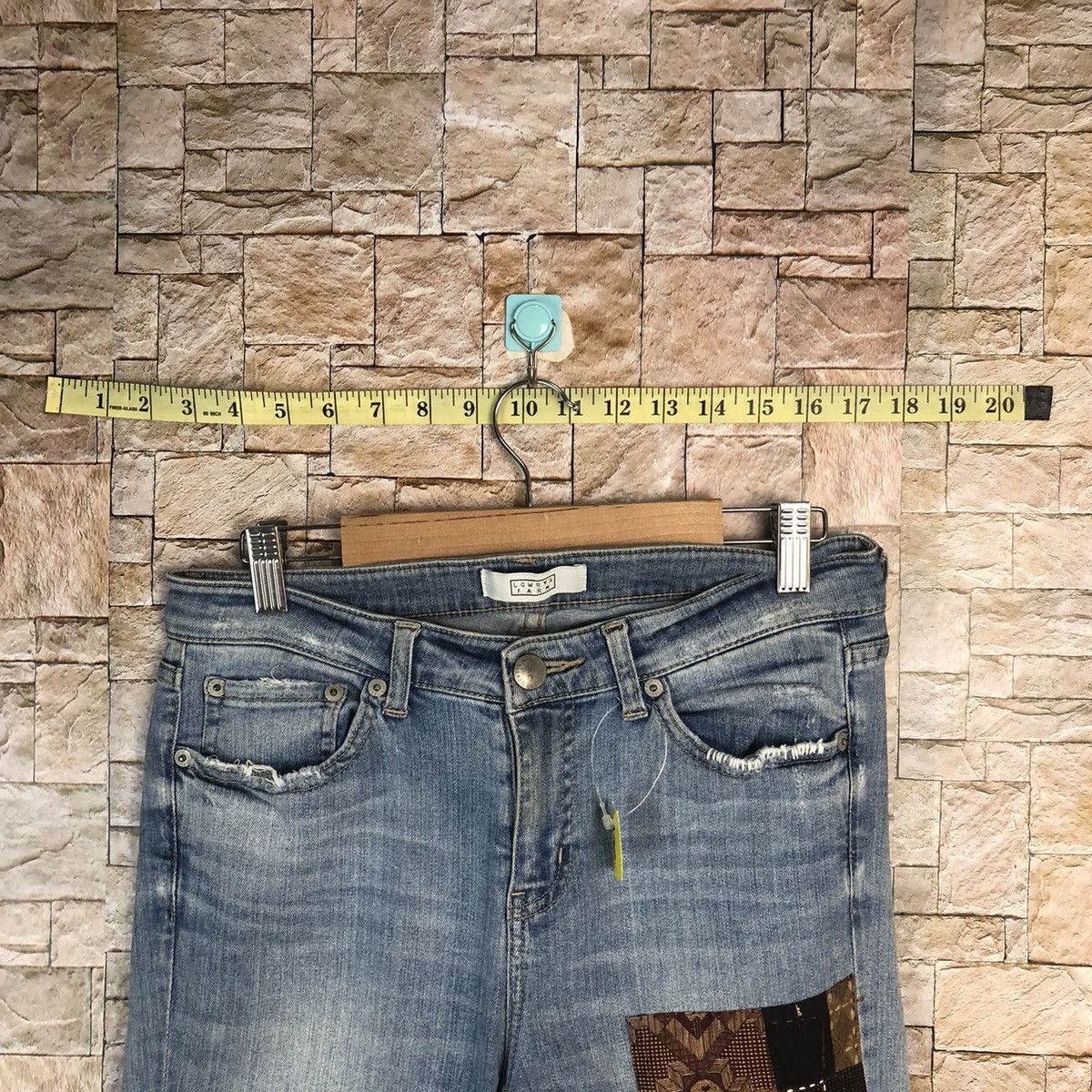 LOWRYS FARM Lowrys Farm sashiko patchwork Blue Denim Pants #A75 Size US 30 / EU 46 - 4 Thumbnail