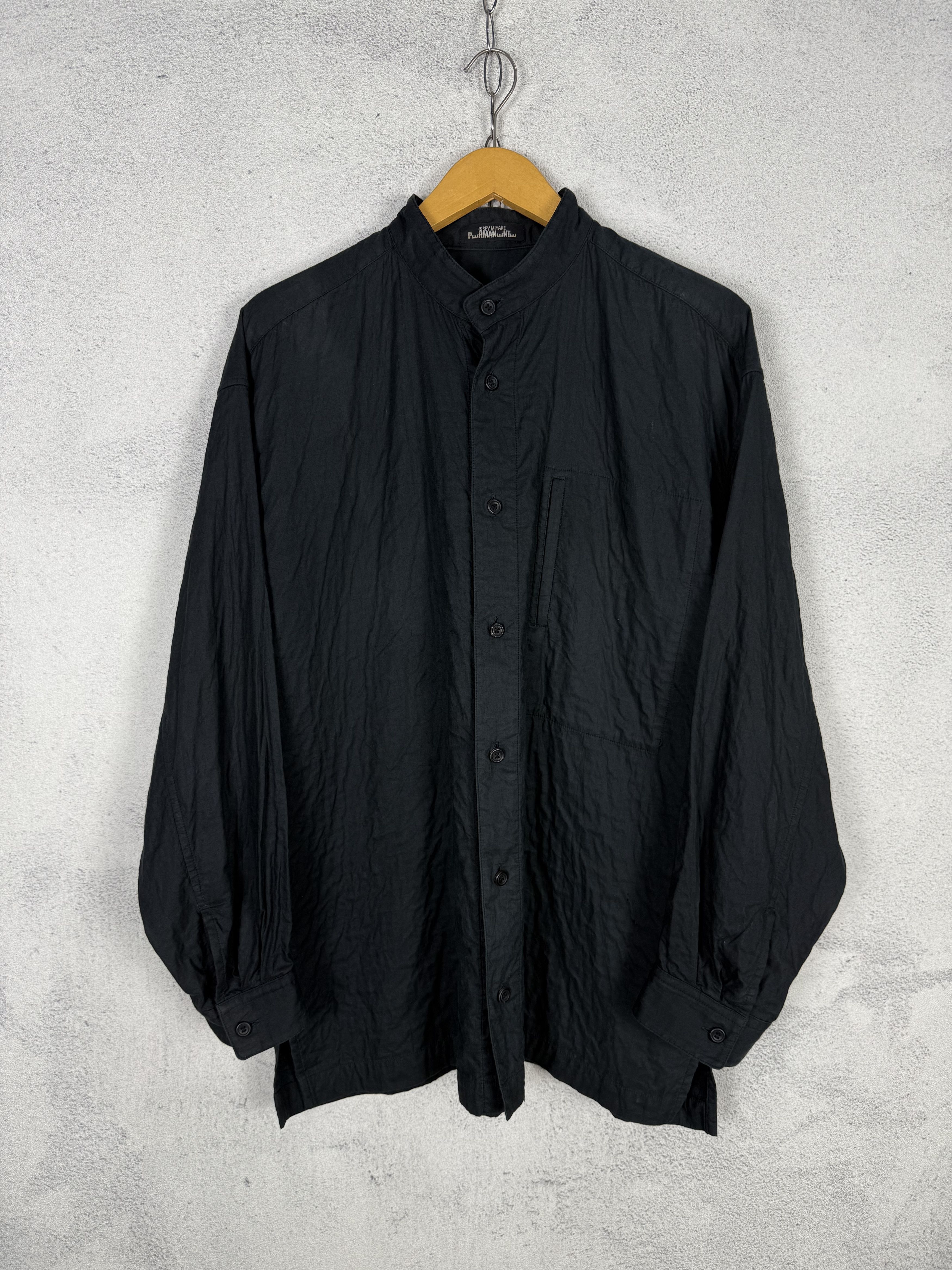 Vintage Issey Miyake Permanente Black Shanghai Shirt