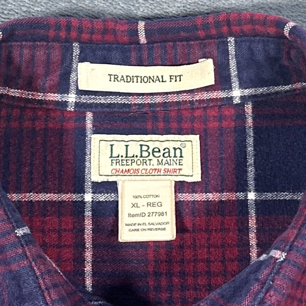 Vintage VINTAGE L.L. Bean Chamois Shirt Mens Extra Large Plaid Cotton Long Sleeve Button-Up Fall Winter Outdoor Mens Size US XL / EU 56 / 4 - 2 Thumbnail