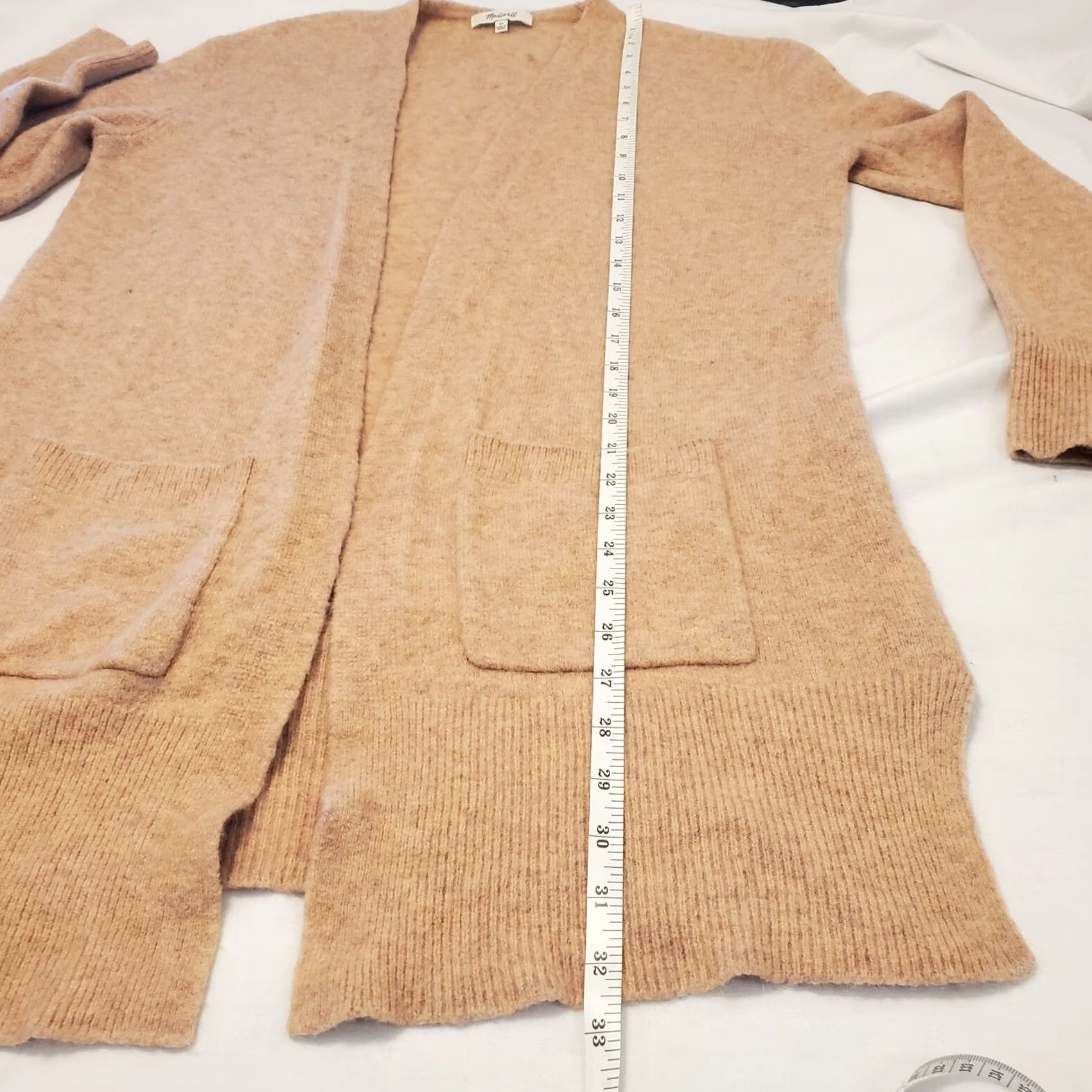 Madewell Madewell Alpaca Merino Wool Blend Womens XS Beige Long Open Cardigan Lightweight Size XS / US 0-2 / IT 36-38 - 7 Thumbnail