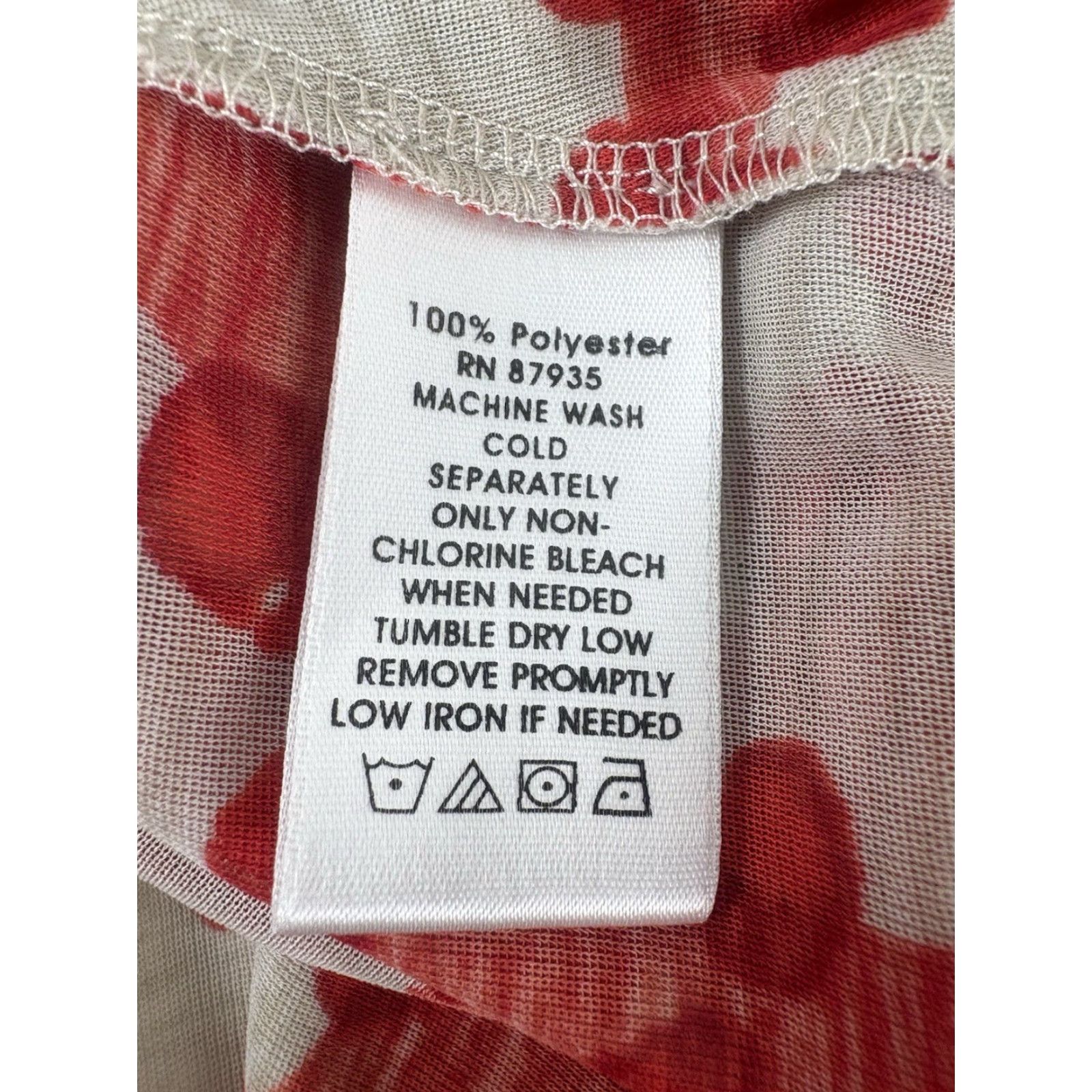 Vintage Kelly Red/Beige Geometric Slinky Dress Top Womens Size L USA Size M / US 6-8 / IT 42-44 - 8 Thumbnail