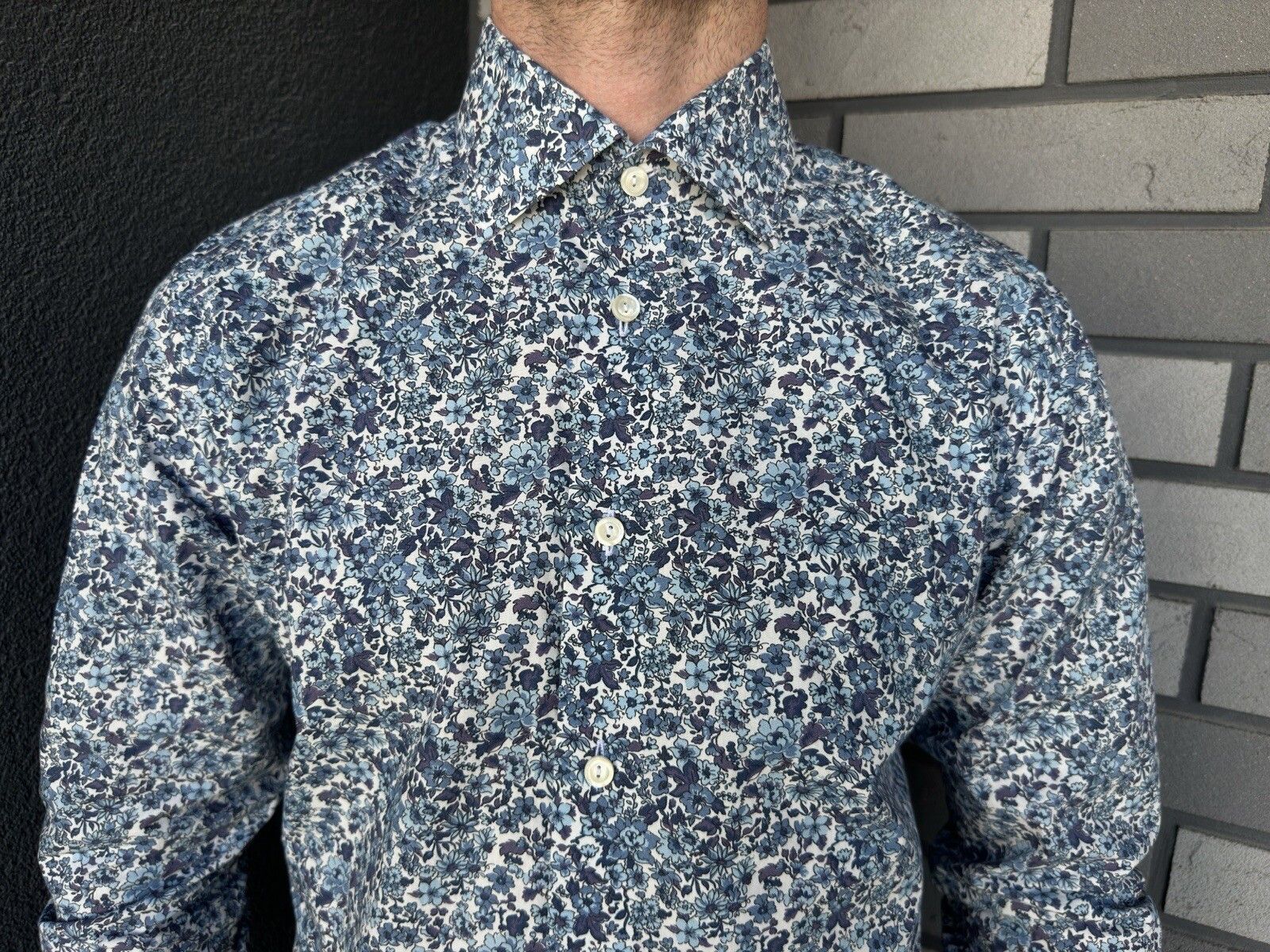 Eton Eton Floral Print Mens Shirt Slim Fit size 40 15 3/4 Size US L / EU 52-54 / 3 - 2 Thumbnail