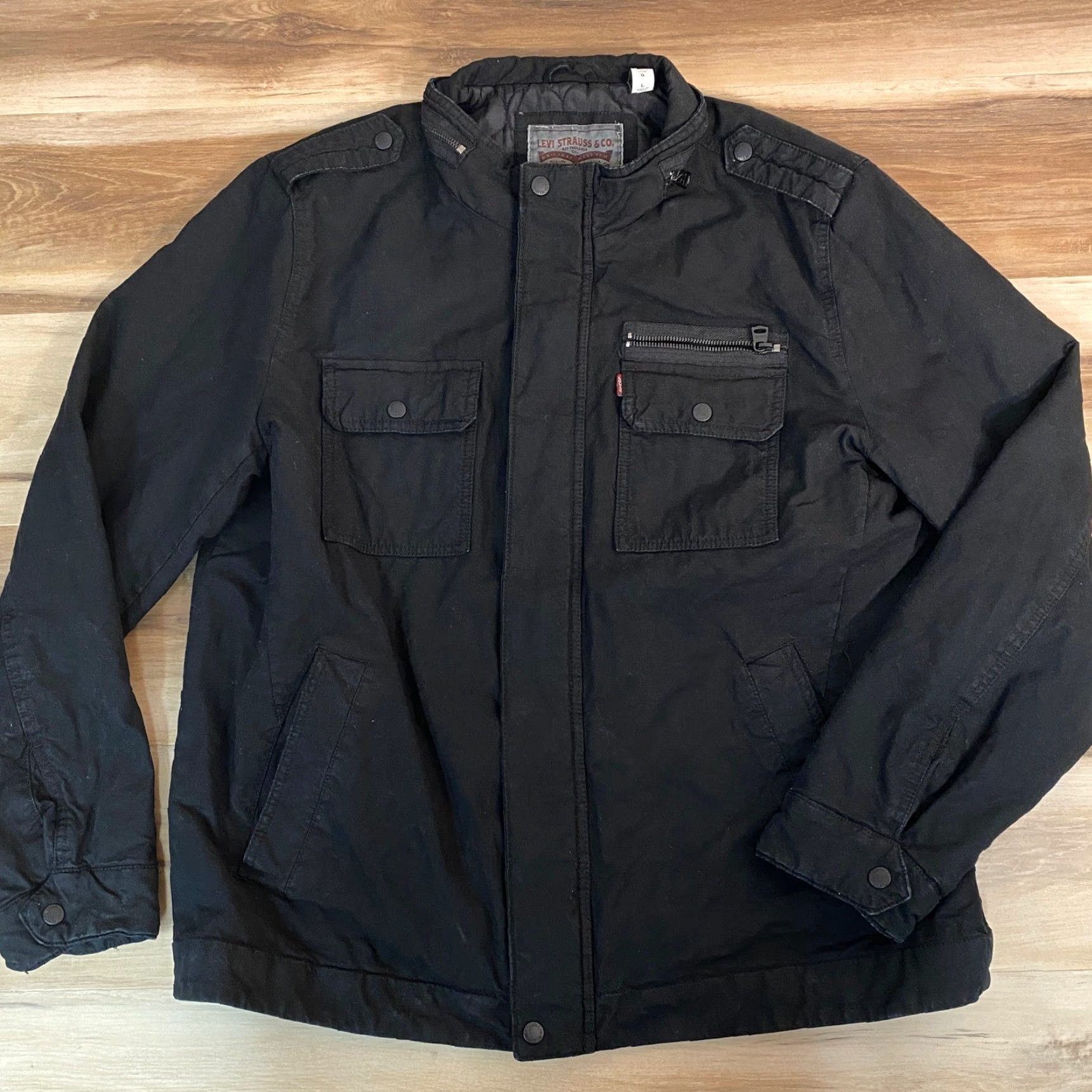 Levi's Levis Jacket Military Canvas Quilted Lining Black Large Mens Regular Size US L / EU 52-54 / 3 - 4 Thumbnail