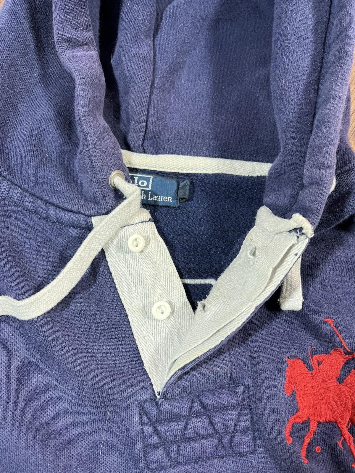 Polo Ralph Lauren Vintage Polo Ralph Lauren Distressed Hoodie Big Logo 🐎 Size US XXL / EU 58 / 5 - 7 Thumbnail