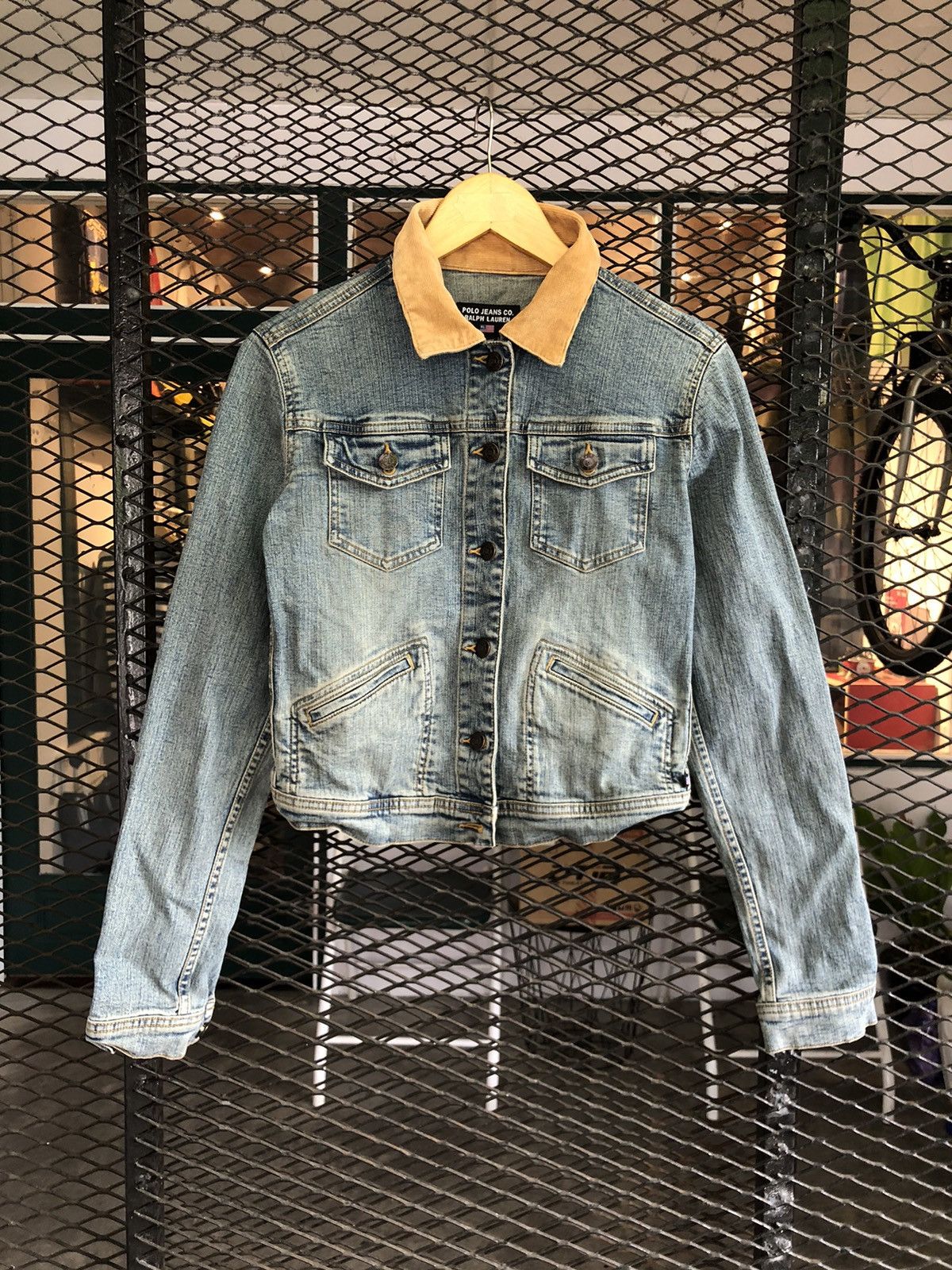 Polo Ralph Lauren × Vintage POLO JEANS RALPH LAUREN DENIM JACKET AMERICAN FLAG Size S / US 4 / IT 40 - 2 Thumbnail