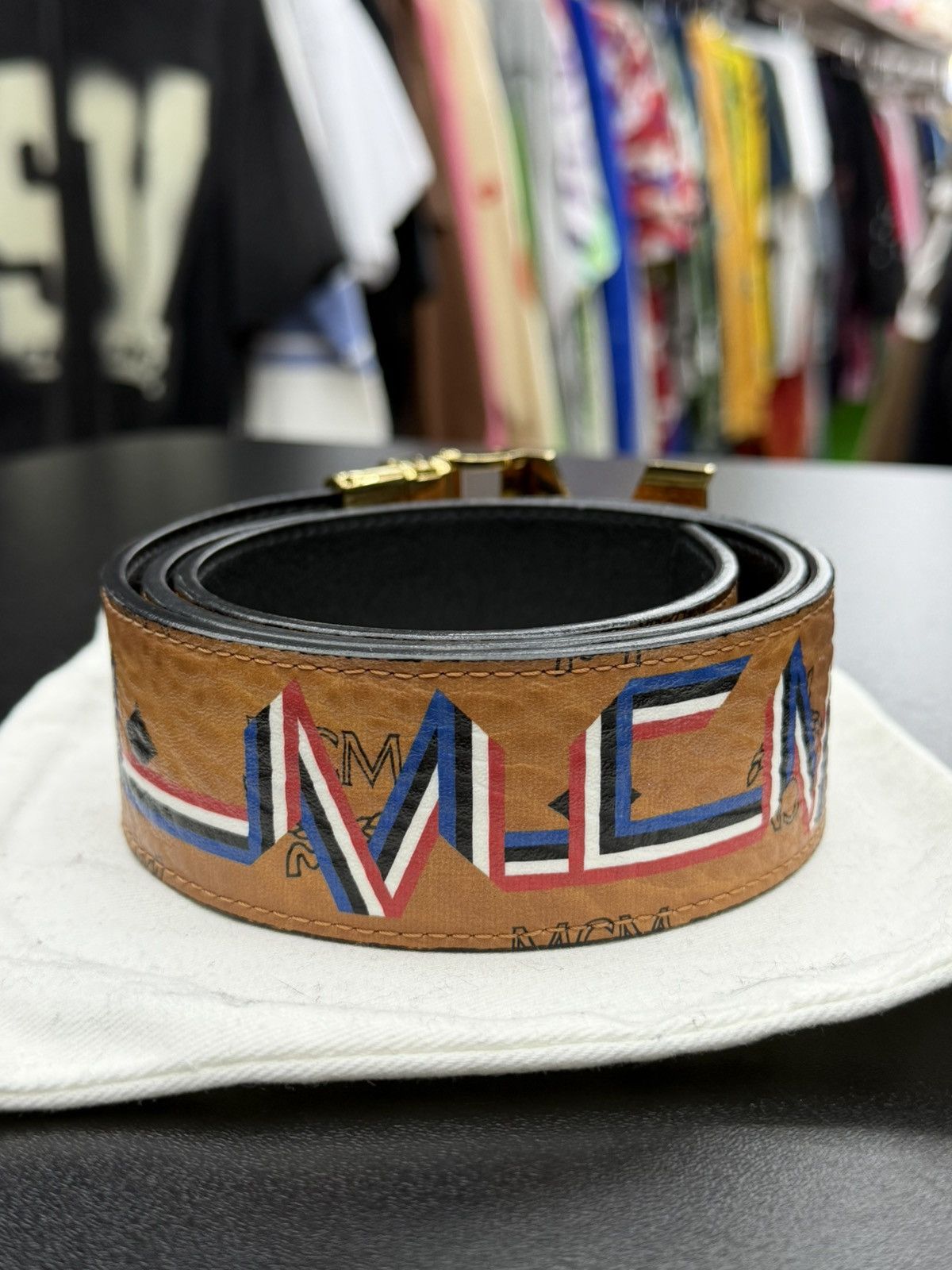 MCM Size 30 - MCM Visetos Artwork Belt Monogram Size 30 - 3 Thumbnail