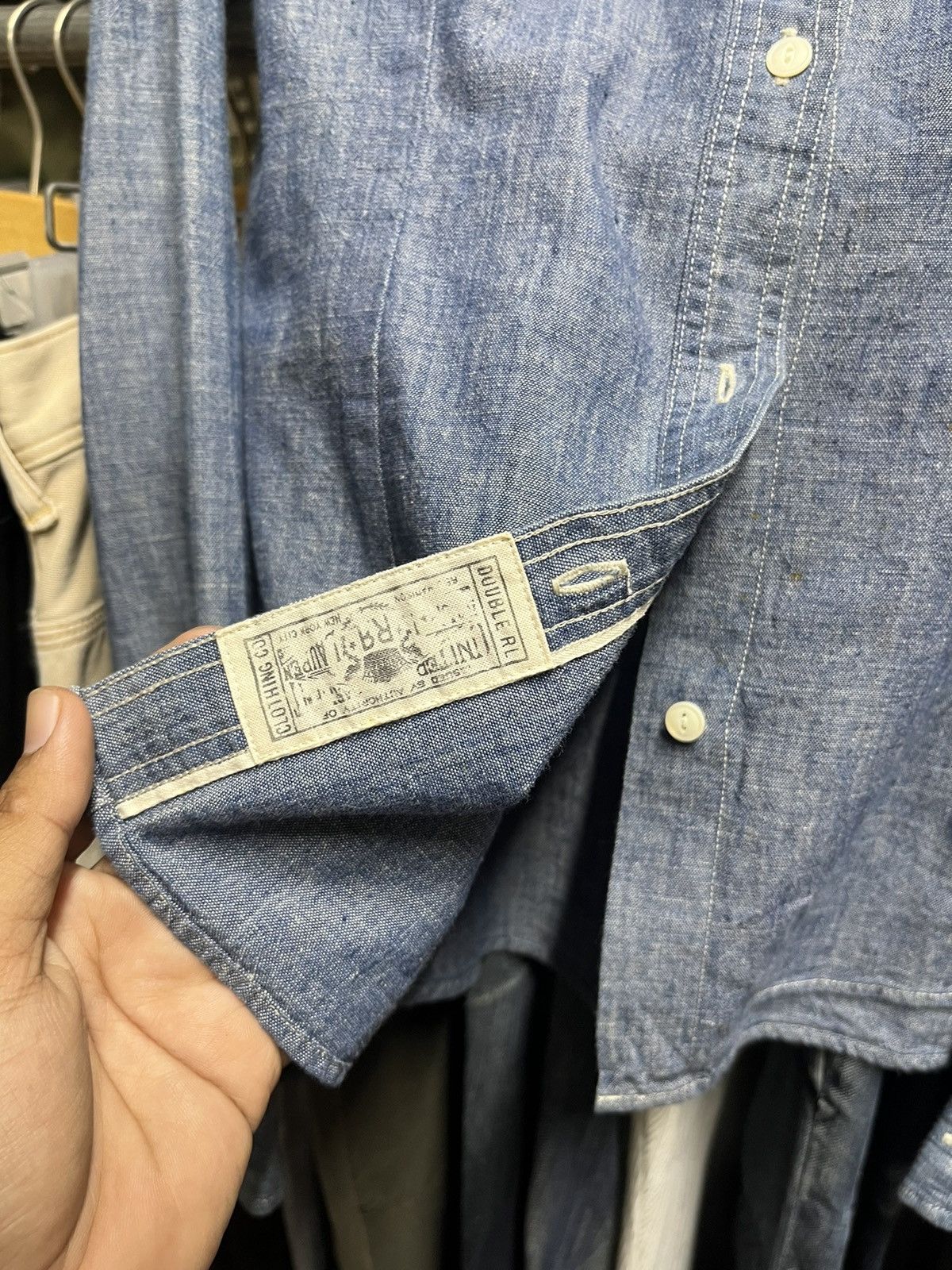 RRL Ralph Lauren RRL ralph lauren chambray work seldvedge shirt Size US S / EU 44-46 / 1 - 6 Thumbnail