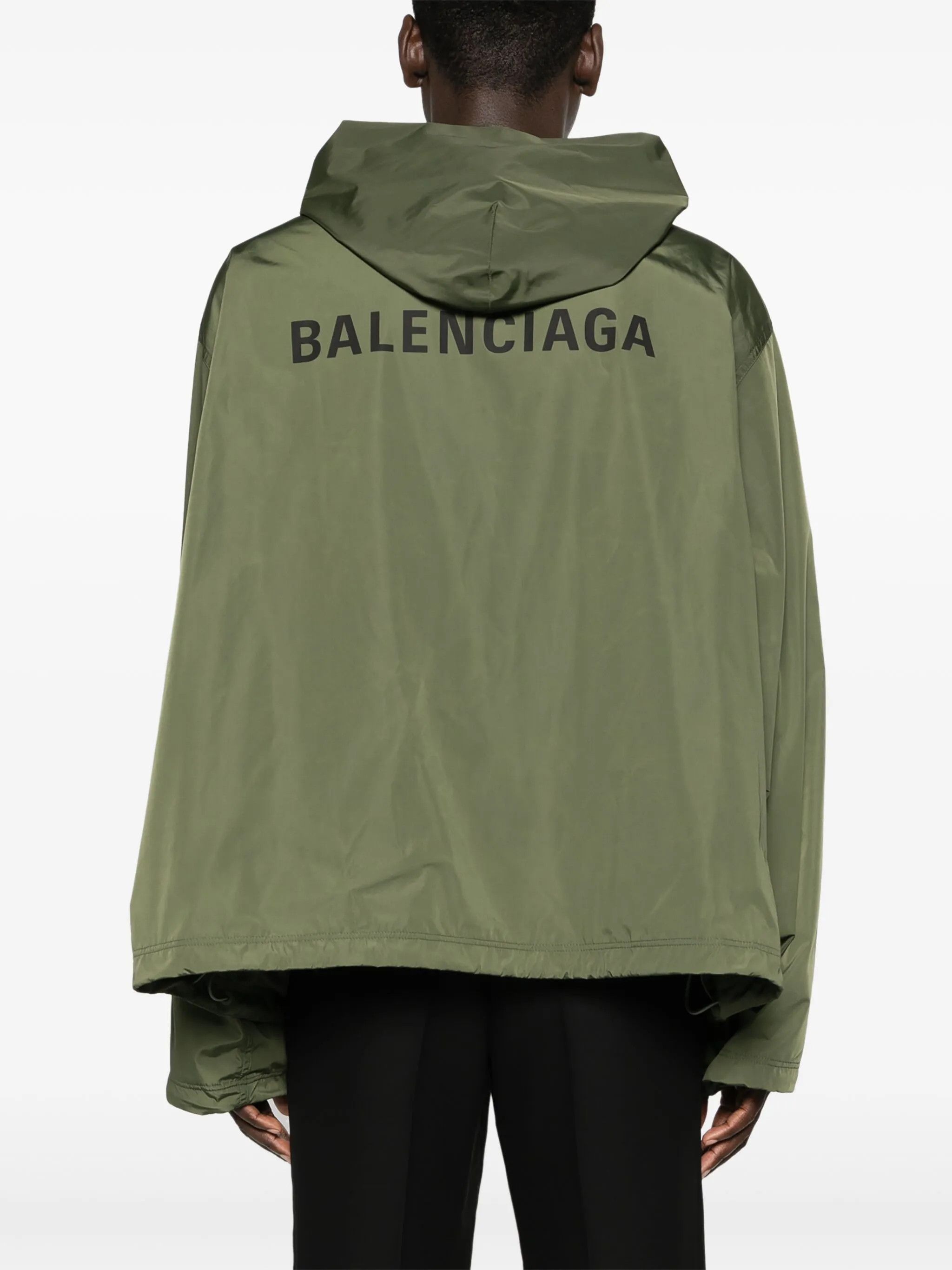 Balenciaga o1s1wg111225 DUP / Hooded Rain Jacket in Olive Green Size US M / EU 48-50 / 2 - 5 Thumbnail