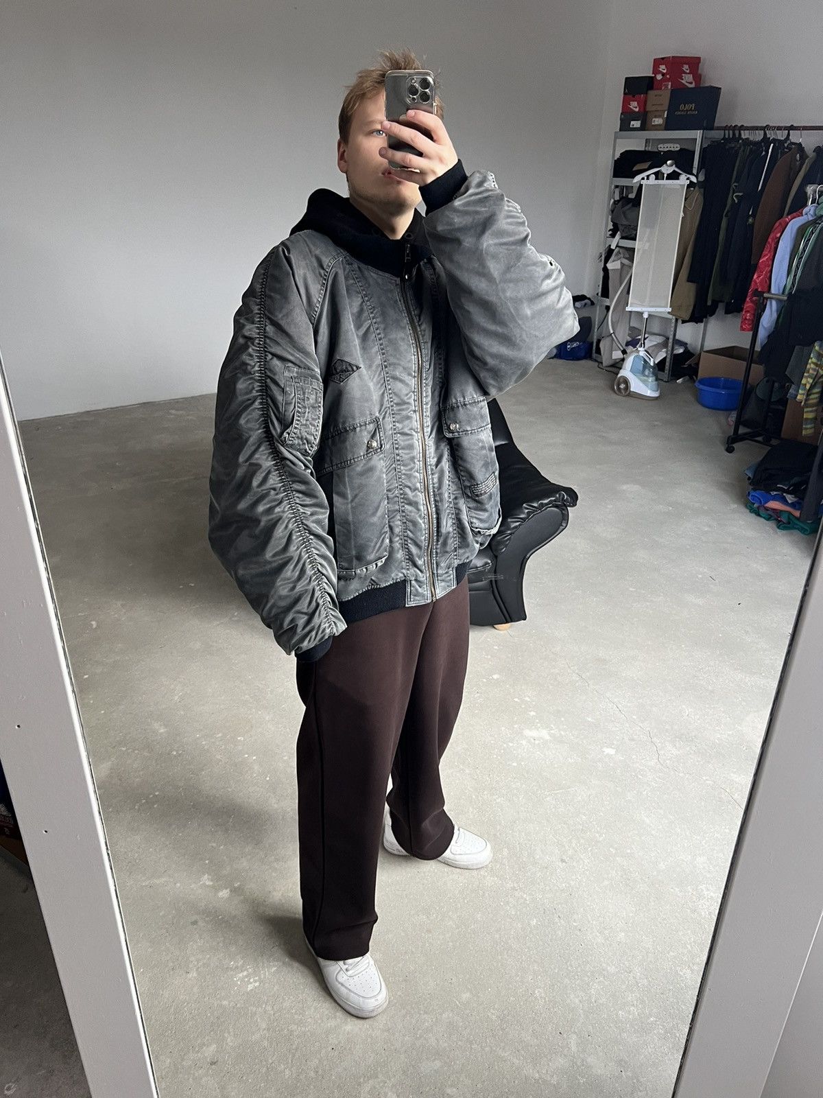 20471120 × Vintage 00s Vintage Balenciaga Style Bomber Size US XL / EU 56 / 4 - 8 Thumbnail