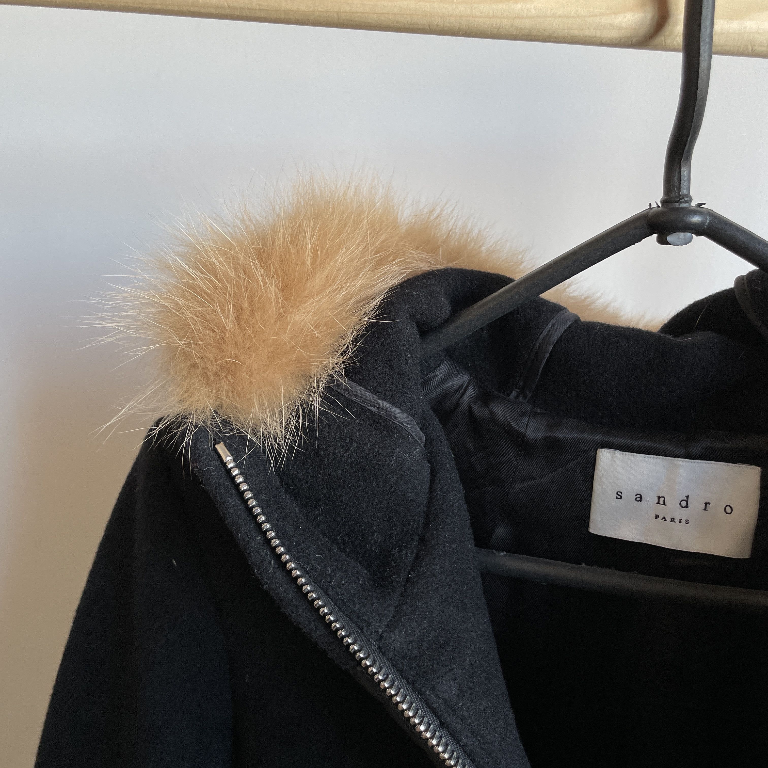 Sandro Sandro Womens Fox Fur Wool Blend Coat Size 40 Size S / US 4 / IT 40 - 7 Thumbnail