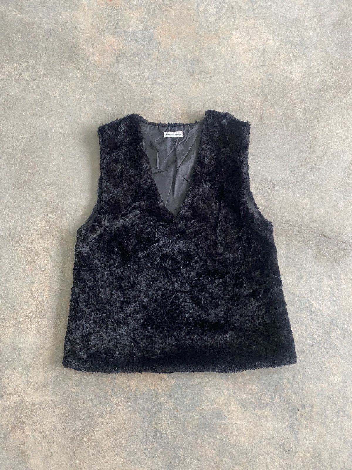 Designer × Japanese Brand × Vintage BLACK DRESS BY YOON FAUX FUR VEST HAIRY MOHAIR FLUFFY 90s Size M / US 6-8 / IT 42-44 - 2 Thumbnail