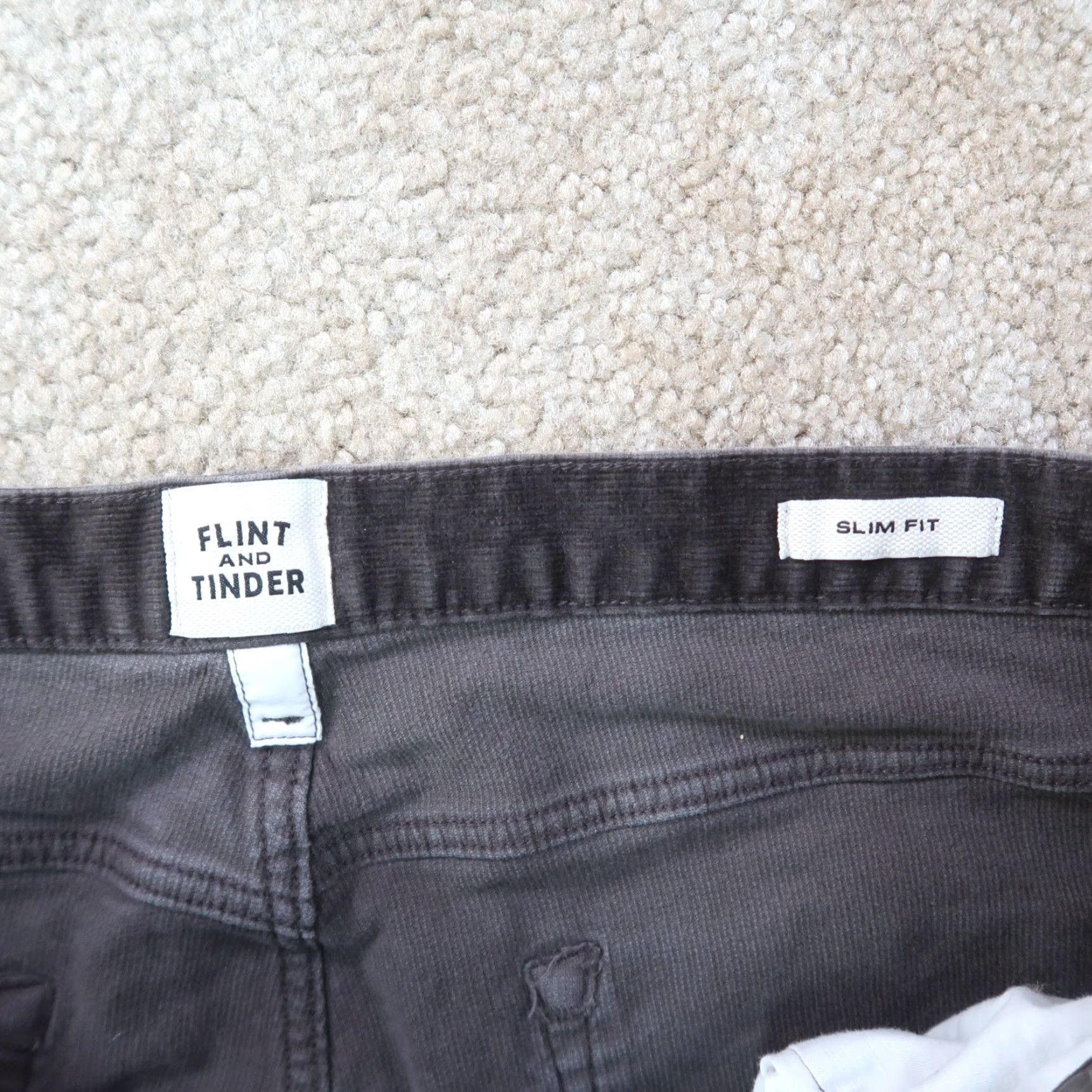 Flint And Tinder Flint And Tinder Slim Straight Leg Chino Pants Mens 38x34 Corduroy Brown 5-Pocket Design Regular Fit Stretch Inseam 34 Linen? Size US 38 / EU 54 - 3 Thumbnail