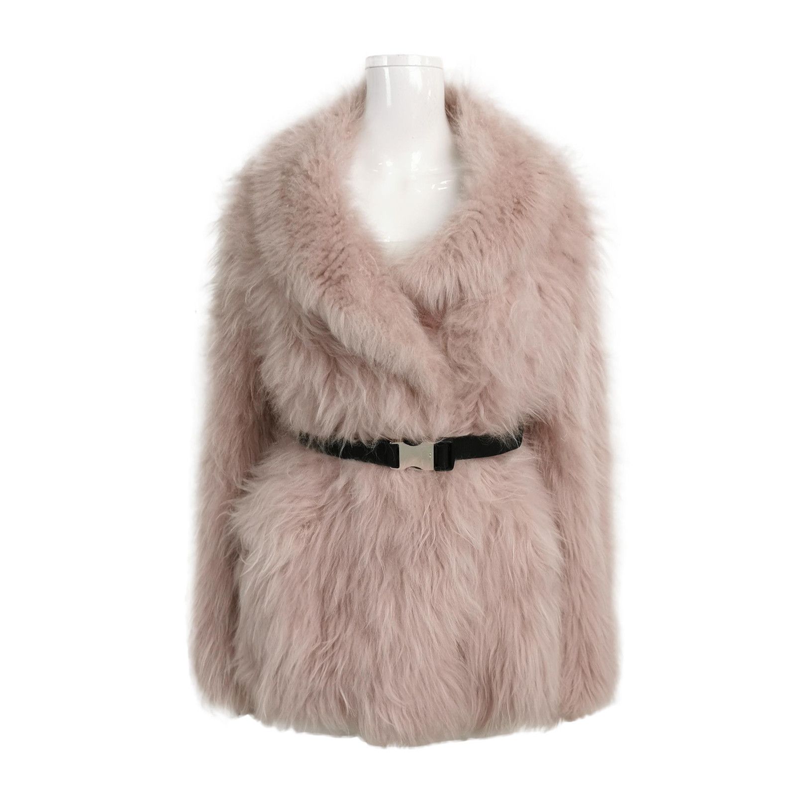 Prada Prada Pink Cashmere Goat Fur Coat Size 40 Size S / US 4 / IT 40 - 1 Thumbnail