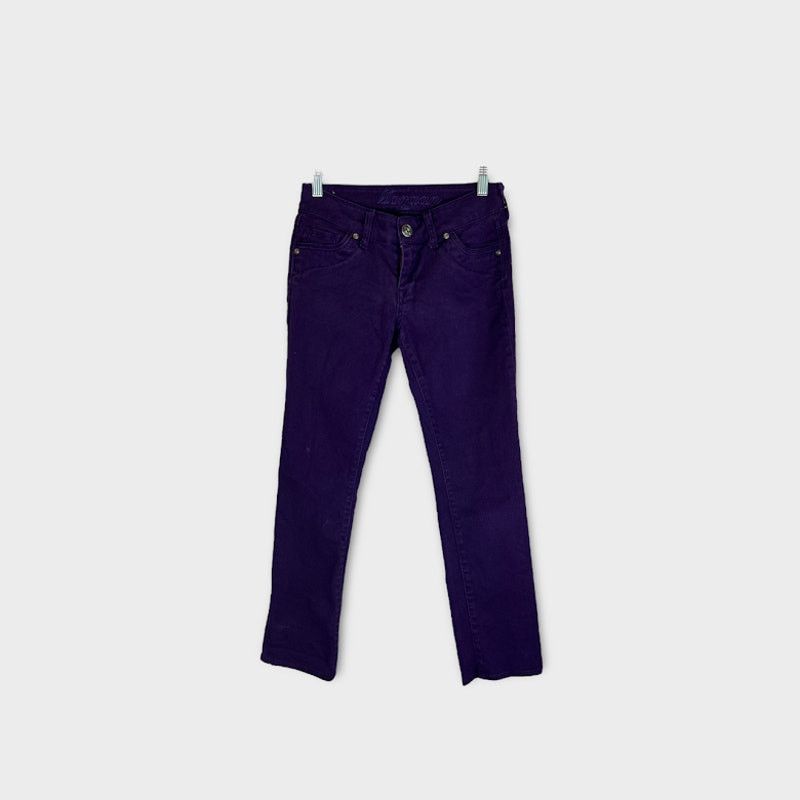 Vintage Delia | Y2K Straight Skinny Leg Purple Jeans | Size 3/4P Size 27" / US 4 / IT 40 - 4 Thumbnail