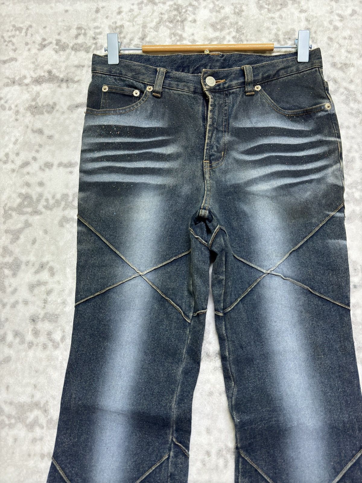 Japanese Brand Y2K Japan Archive Design Stitch Acid Washed Denim Size 27" / US 4 / IT 40 - 4 Thumbnail
