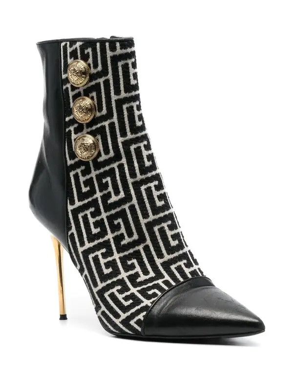 Balmain o1s1wg110925 Roni 110mm Ankle Boots in Black Size US 9 / IT 39 - 2 Thumbnail