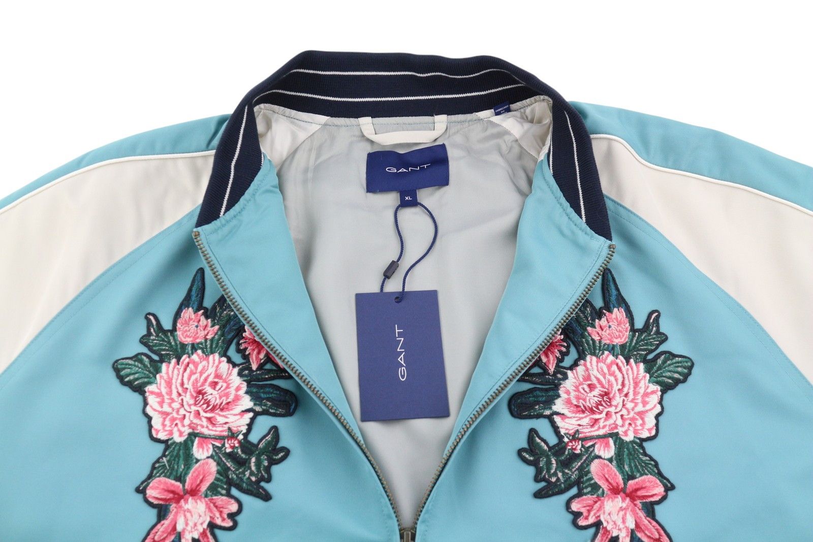 Gant DAHLIA BADGE XL Light Aqua Bomber Jacket 87276 Size US XL / EU 56 / 4 - 5 Thumbnail