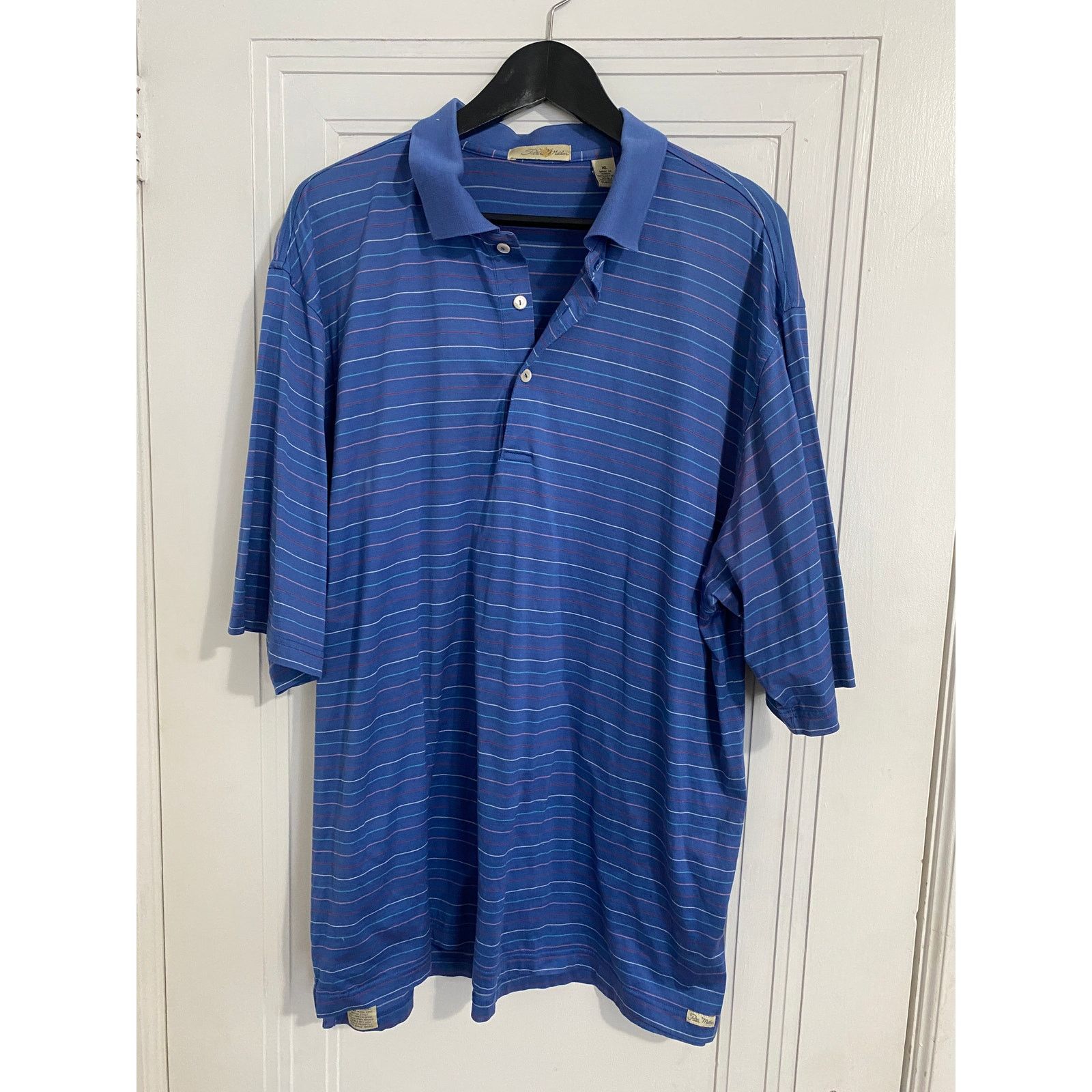 Peter Millar Peter Millar Striped Blue Polo Shirt Men's Size XL Size US XL / EU 56 / 4 - 1 Thumbnail