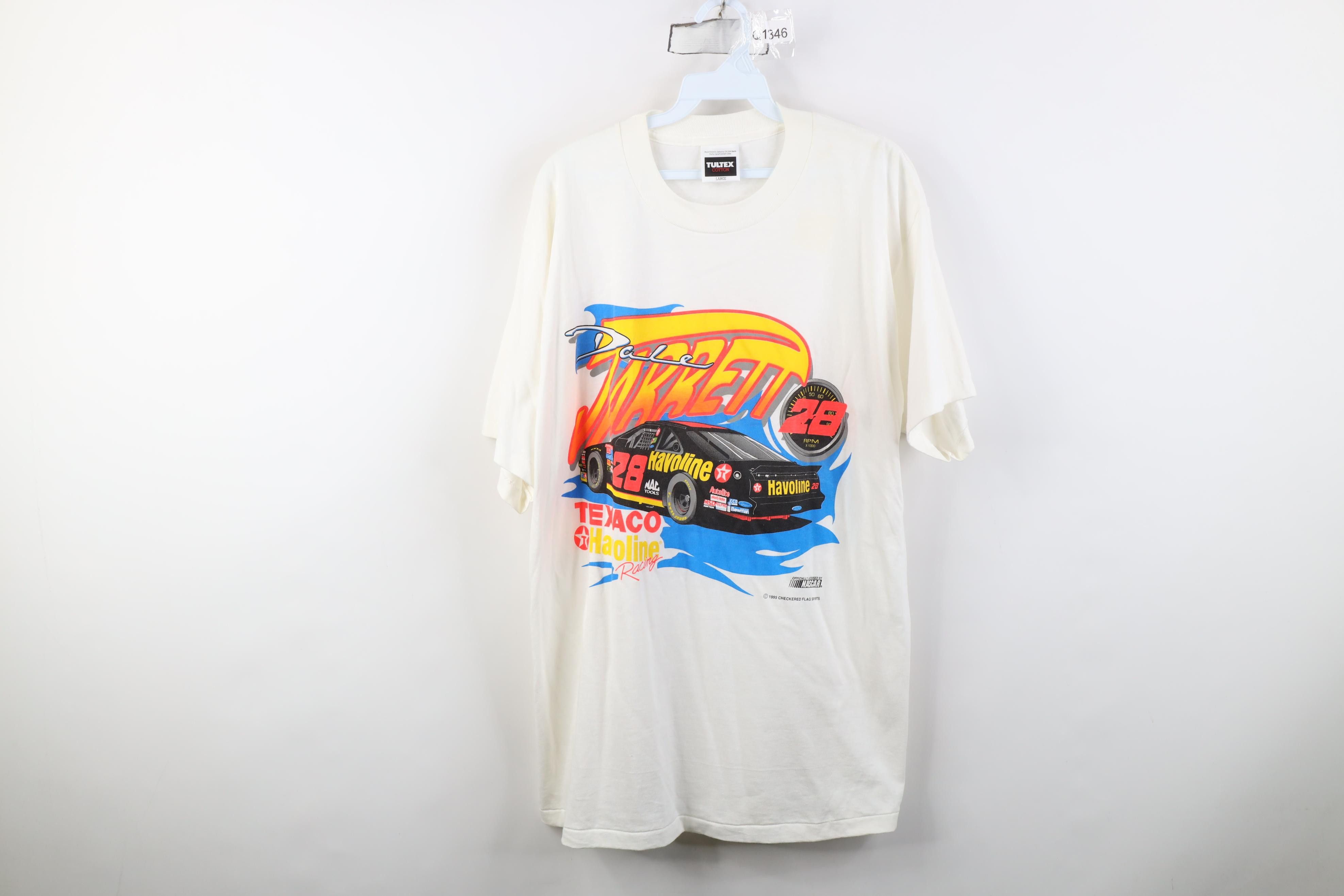Vintage Vintage 90s NASCAR Jarrett Texaco Havoline Racing T-Shirt Size US L / EU 52-54 / 3 - 1 Thumbnail