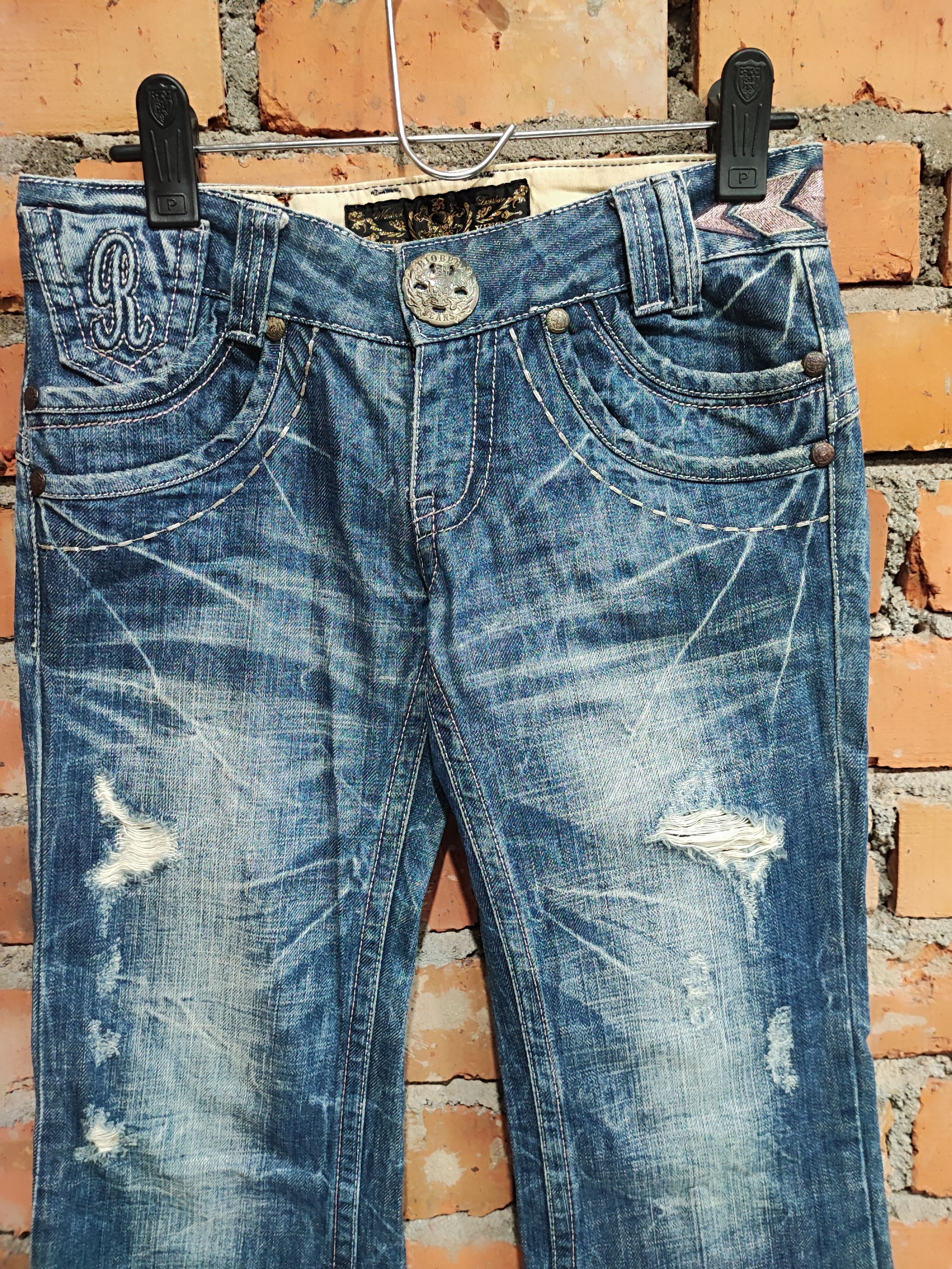 Ed Hardy Y2K Vintage RIOBERA GOTHIC FLARE JEANS Size US 30 / EU 46 - 3 Thumbnail