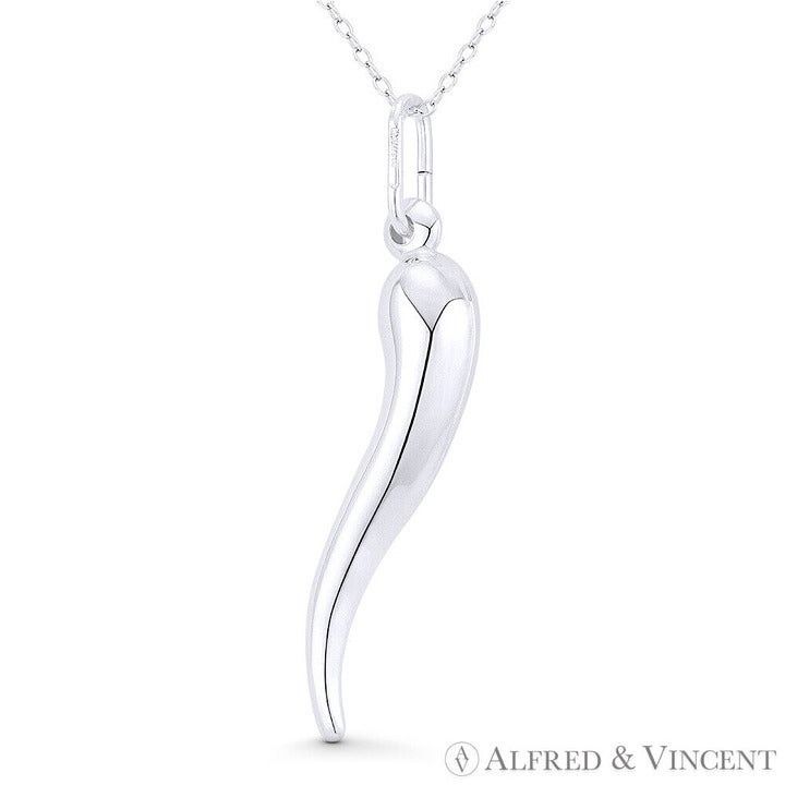 Other Italian Horn Corno Evil Eye Pendant in .925 Sterling Silver Size ONE SIZE - 1 Preview